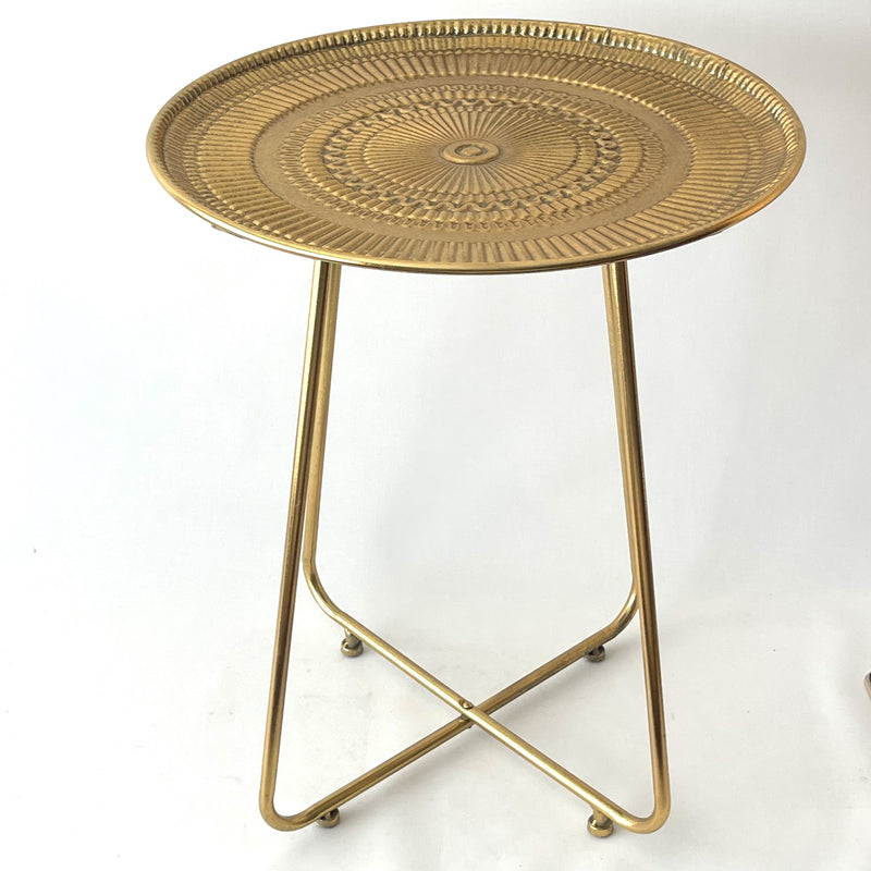 Round Occasional Table in an Antique Gold rustic finish