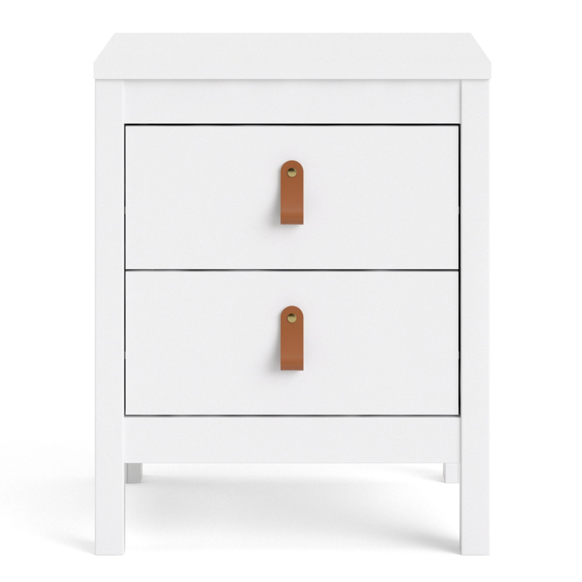 Barcelona Bedside Table 2 Drawers in White - Inside House 