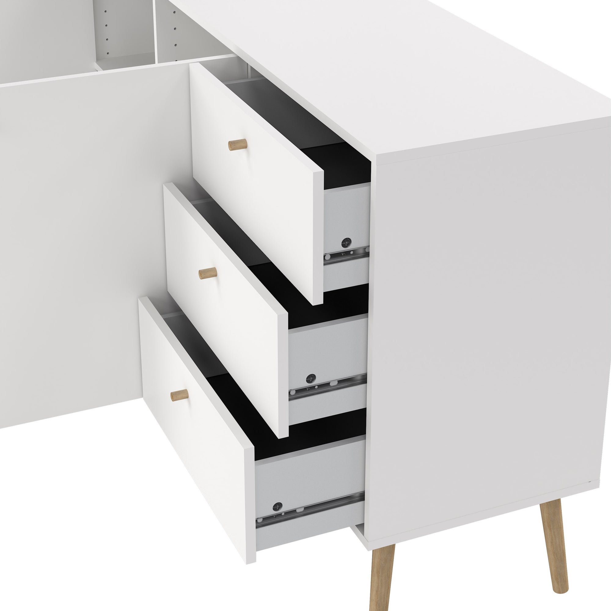 Cumbria Sideboard 2 Doors + 3 Drawers White - Inside House 