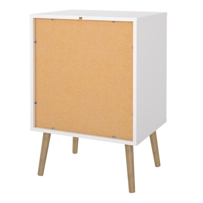 Cumbria Nightstand 1 Door + 1 Drawer White - Inside House 