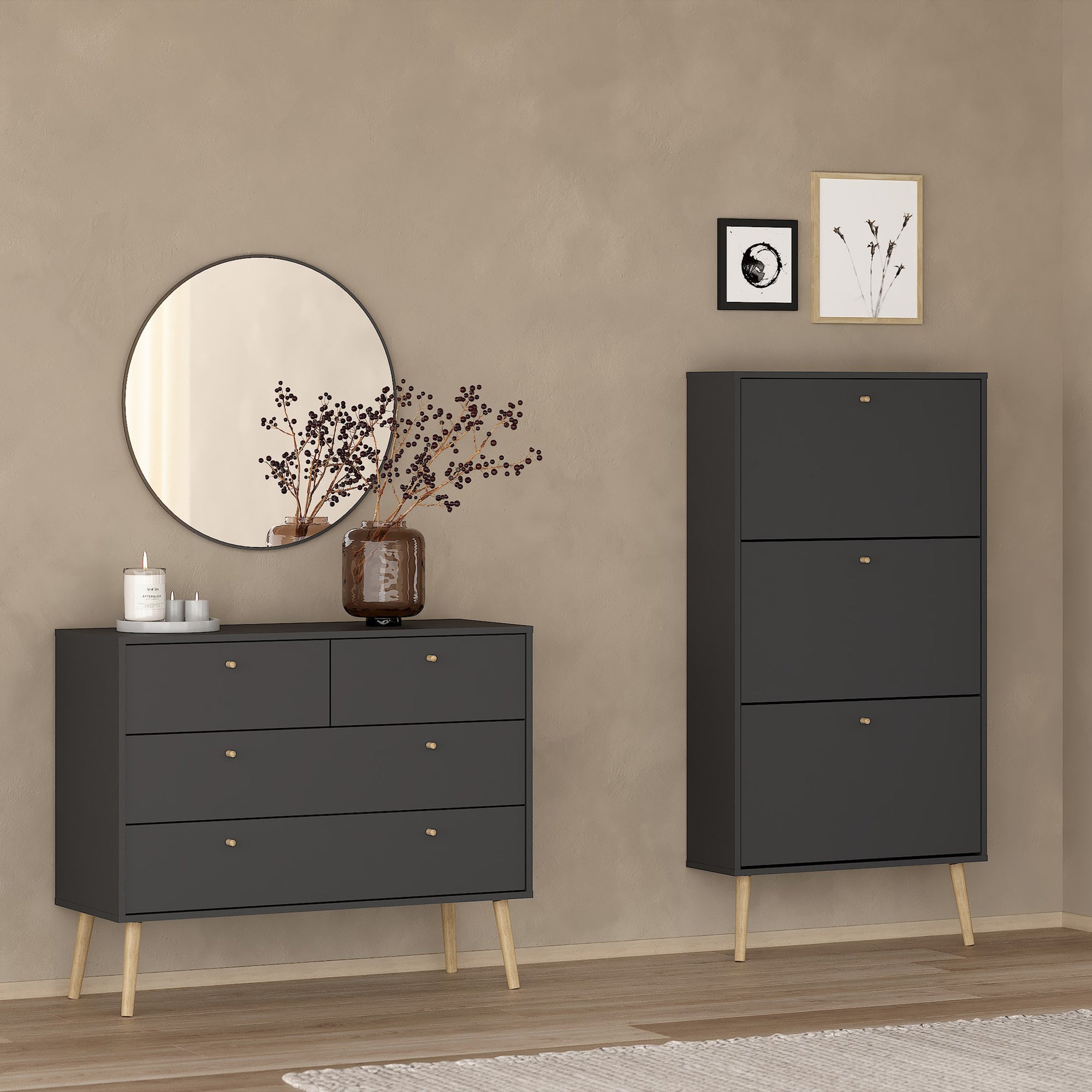 Cumbria Chest 2 + 2 Drawers Dark Grey - Inside House 