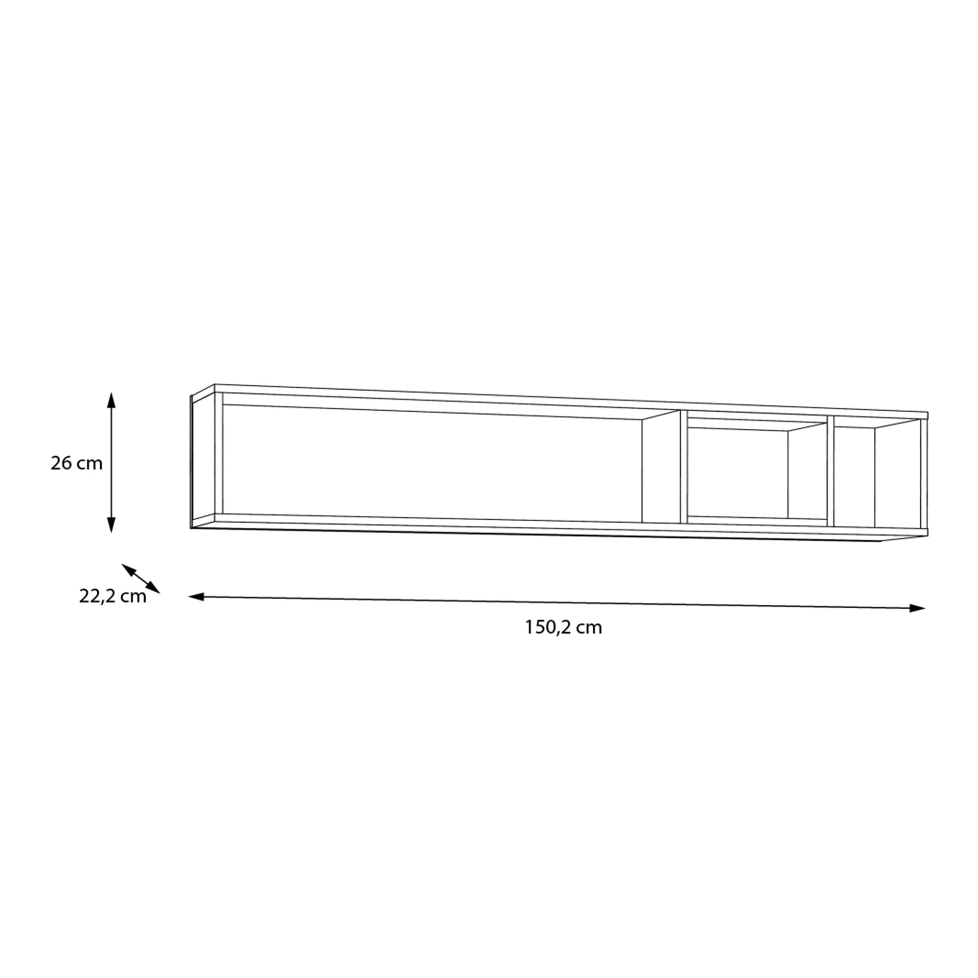 High Rock Wall Shelf in Matt Black/Riviera Oak - Inside House 