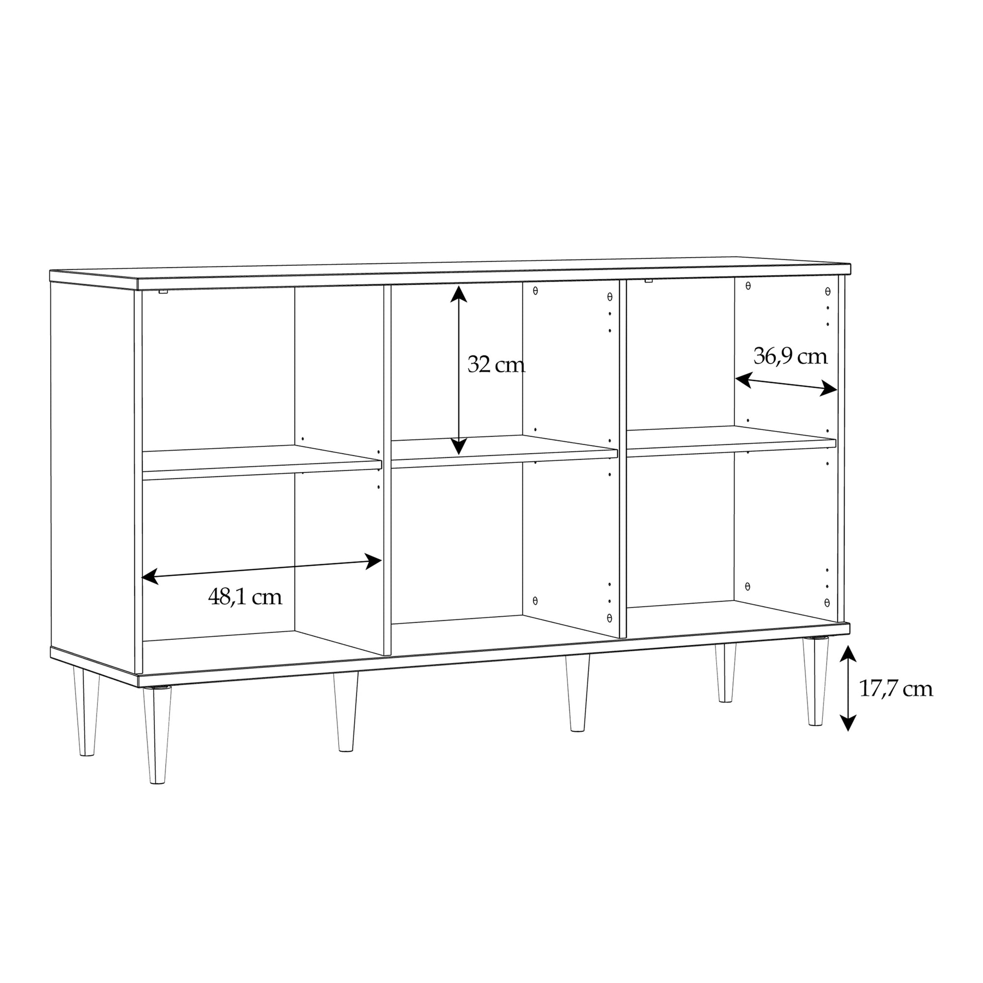 Calasetta 3 Door Sideboard in Rattan - Inside House 