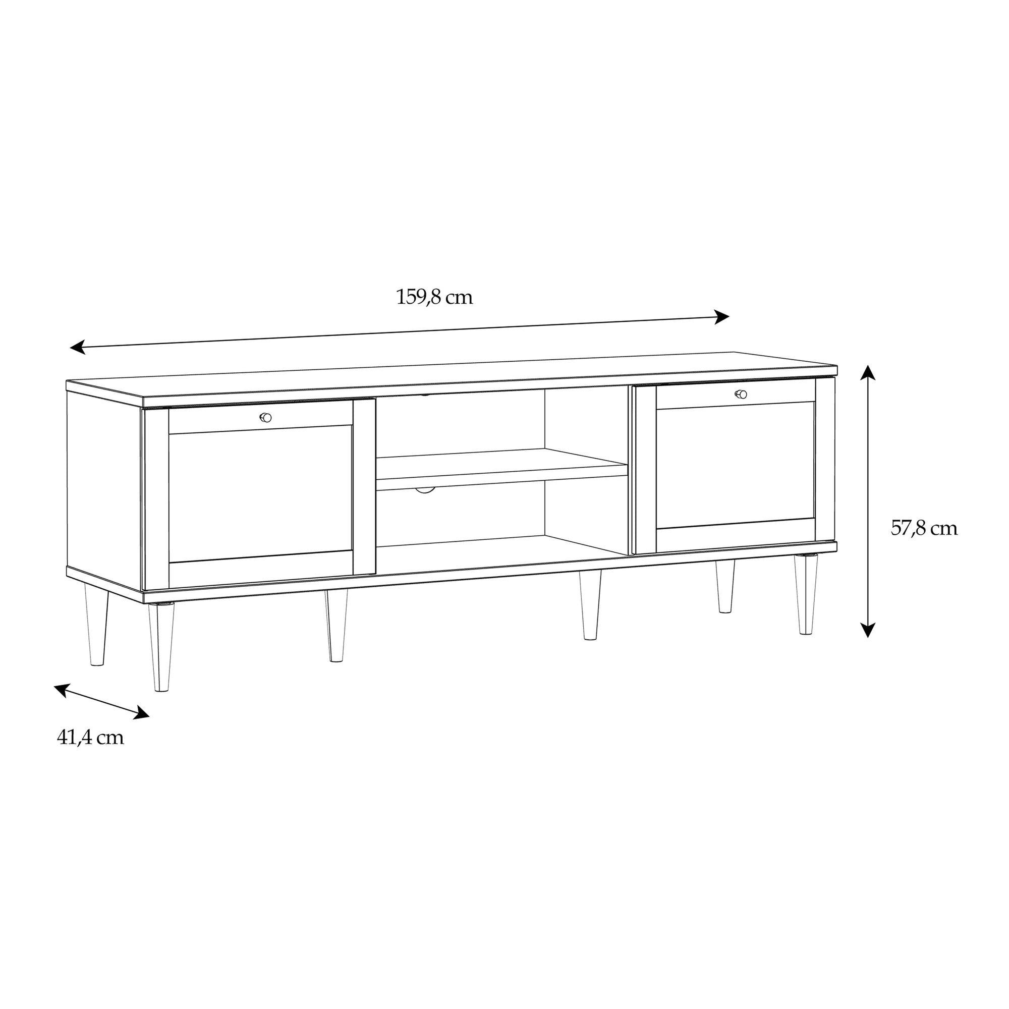 Calasetta 2 Door 1 Shelf TV Unit in Rattan - Inside House 