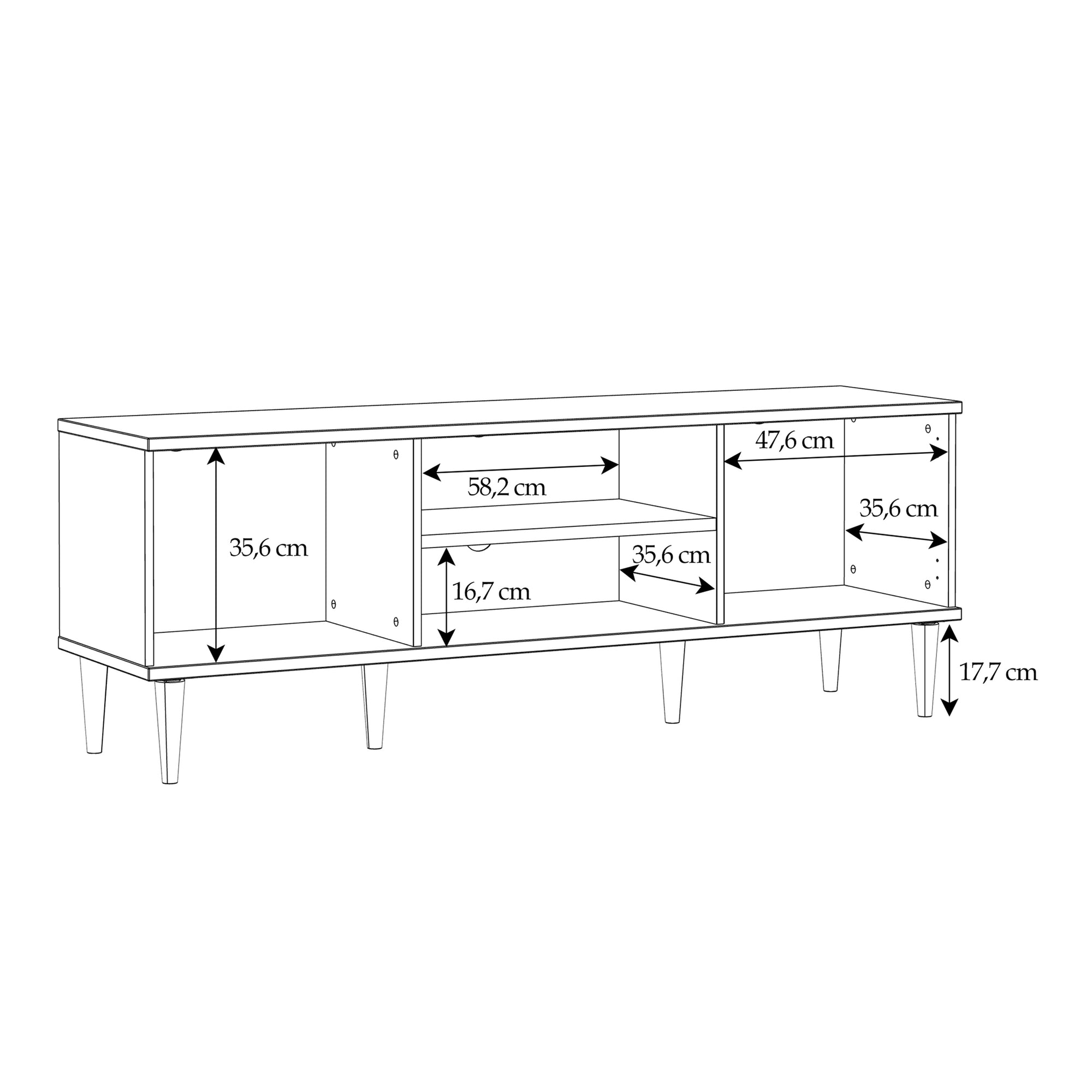 Calasetta 2 Door 1 Shelf TV Unit in Rattan - Inside House 