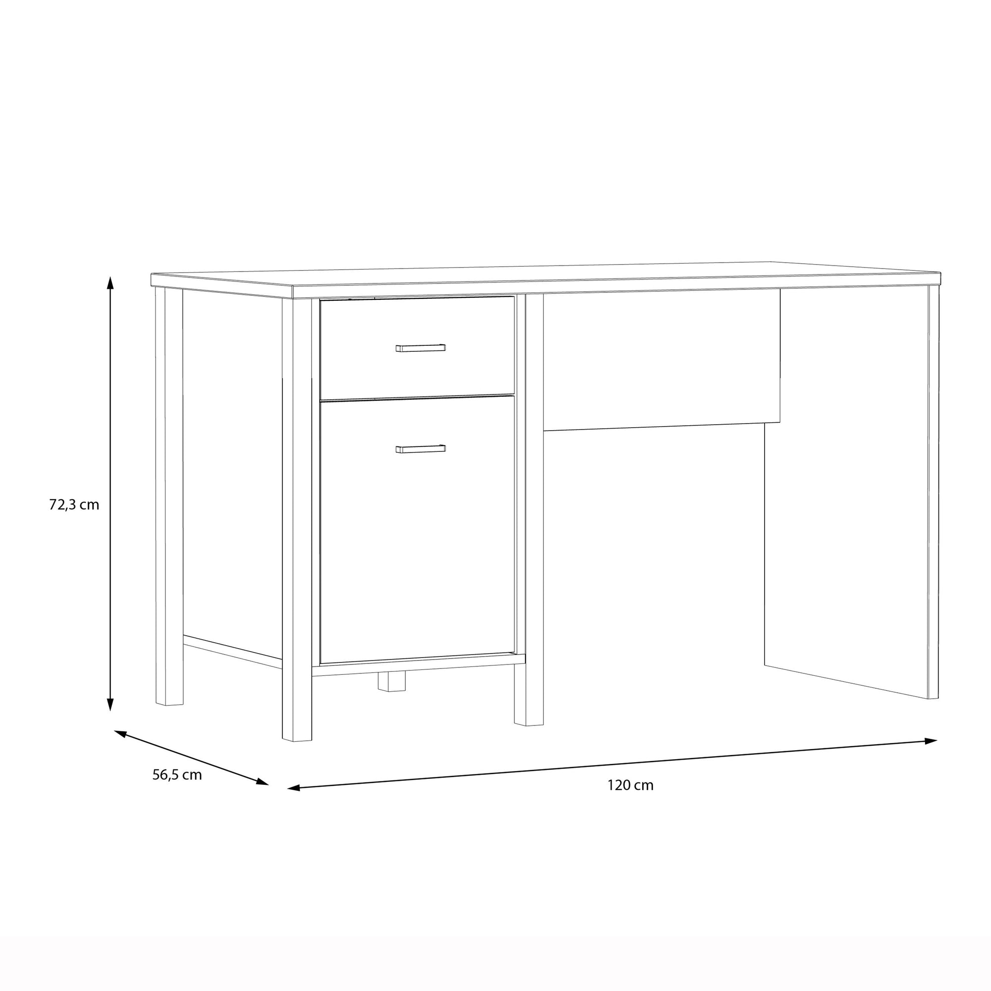 High Rock Desk in Matt Black/Riviera Oak - Inside House 