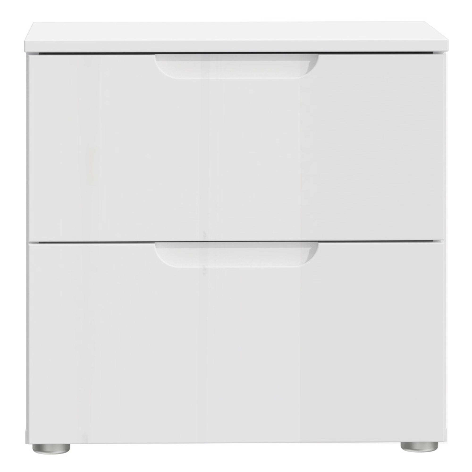 Sienna Bedside in White/White High Gloss - Inside House 