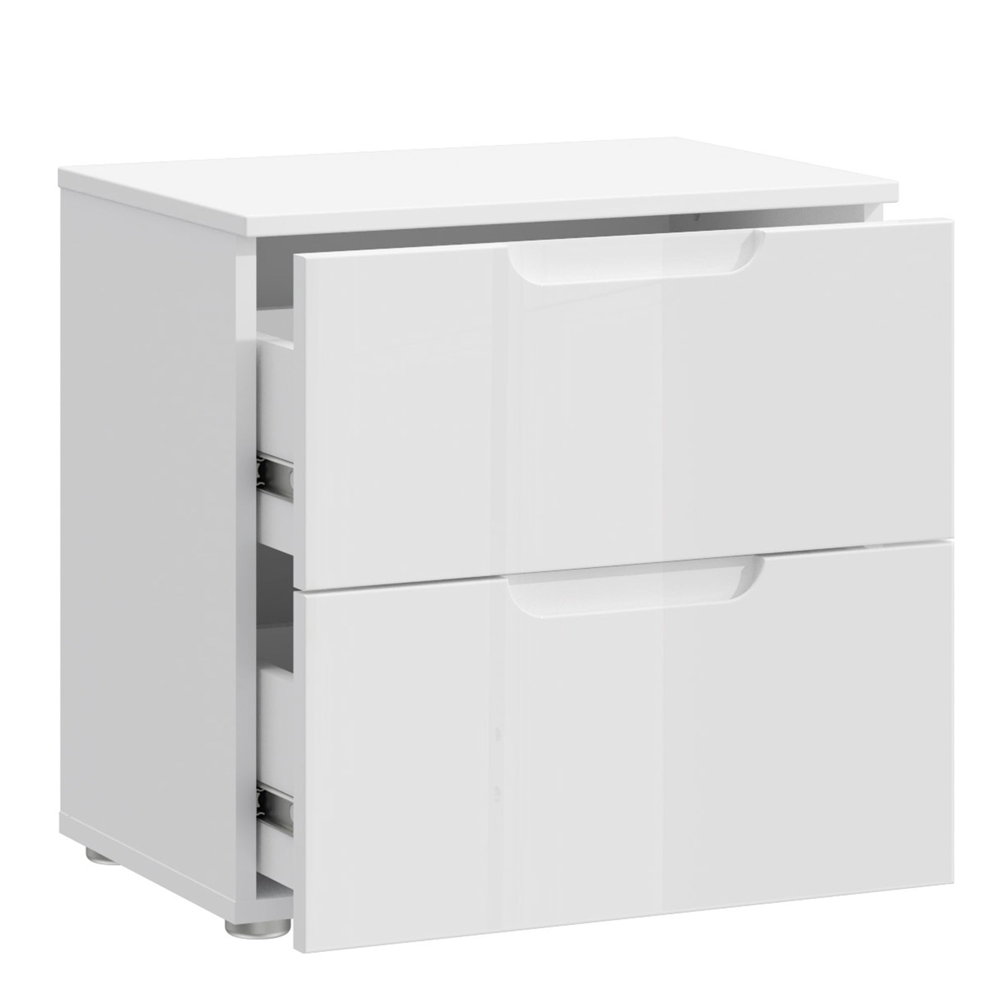 Sienna Bedside in White/White High Gloss - Inside House 