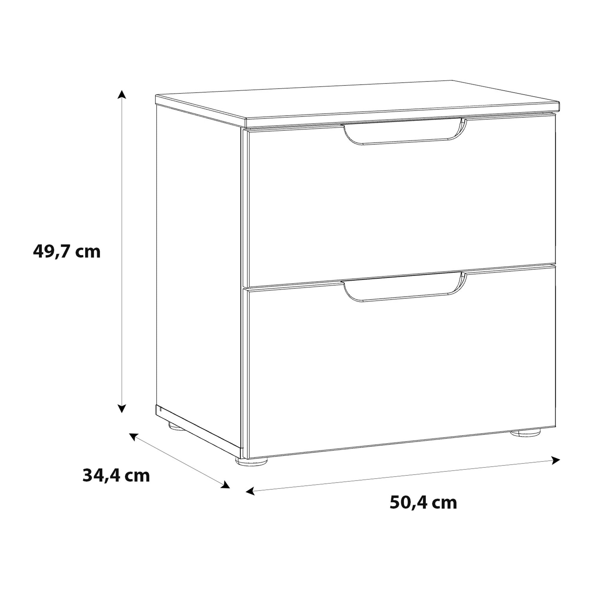 Sienna Bedside in White/White High Gloss - Inside House 