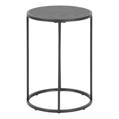 Beckhampton Black Metal Small Round Side Table with Black Top