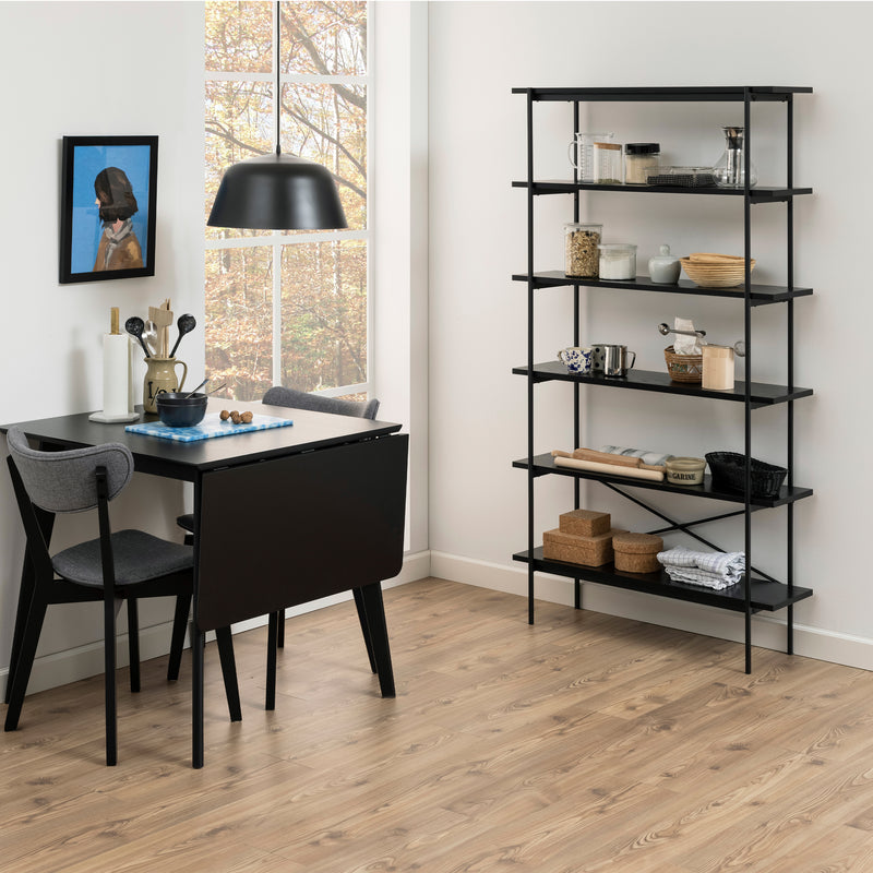 Hamilton Bookcase with 5 Shelves in Black