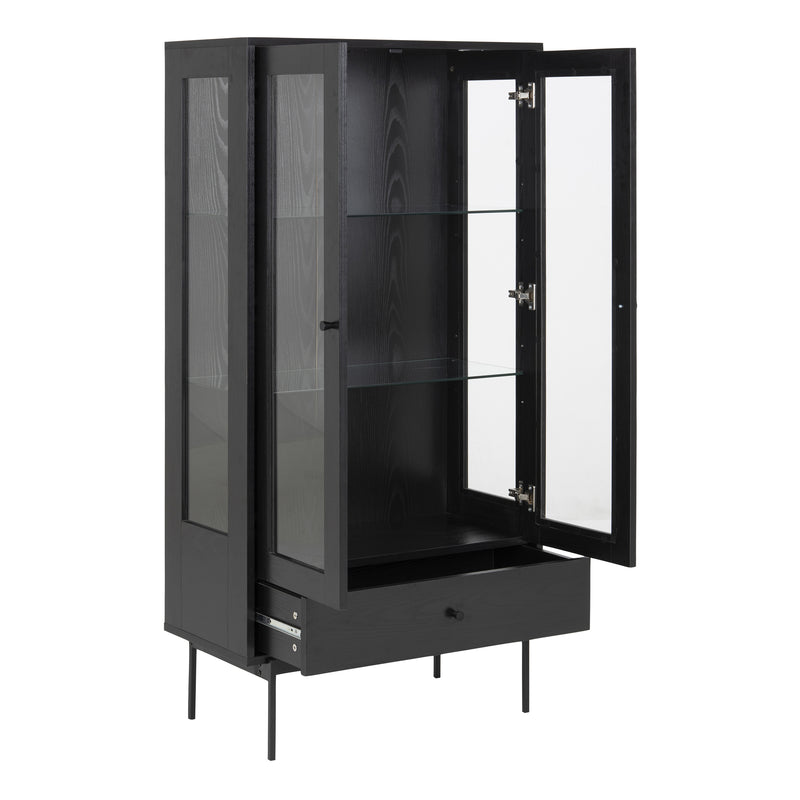 Hamilton 2 Door Display Cabinet in Black