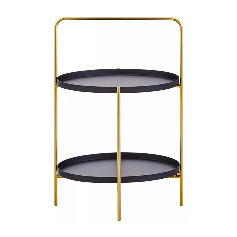 Berkindale 2 Tier Black and Gold Side Table