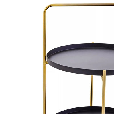 Berkindale 2 Tier Black and Gold Side Table