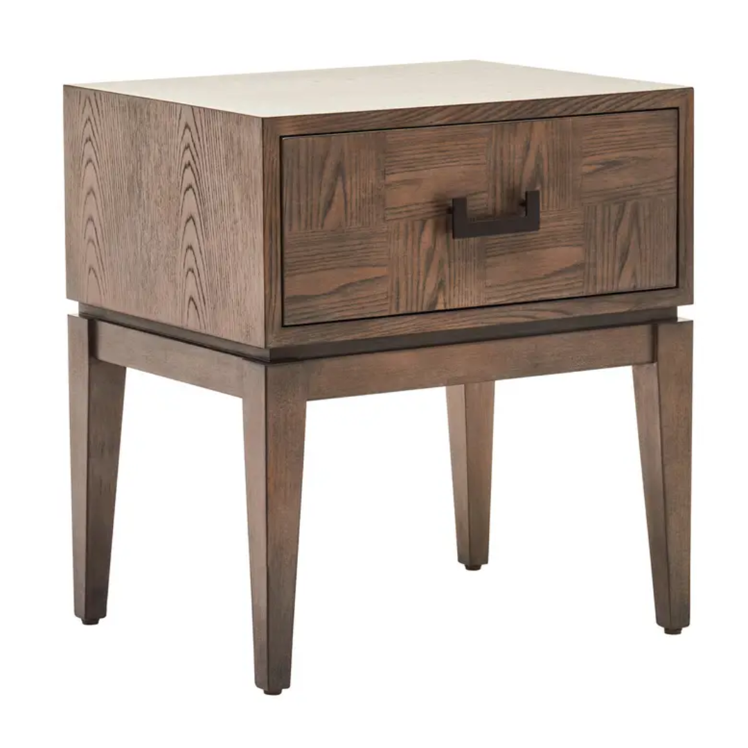 Blox 1 Drawer Elm Side Table