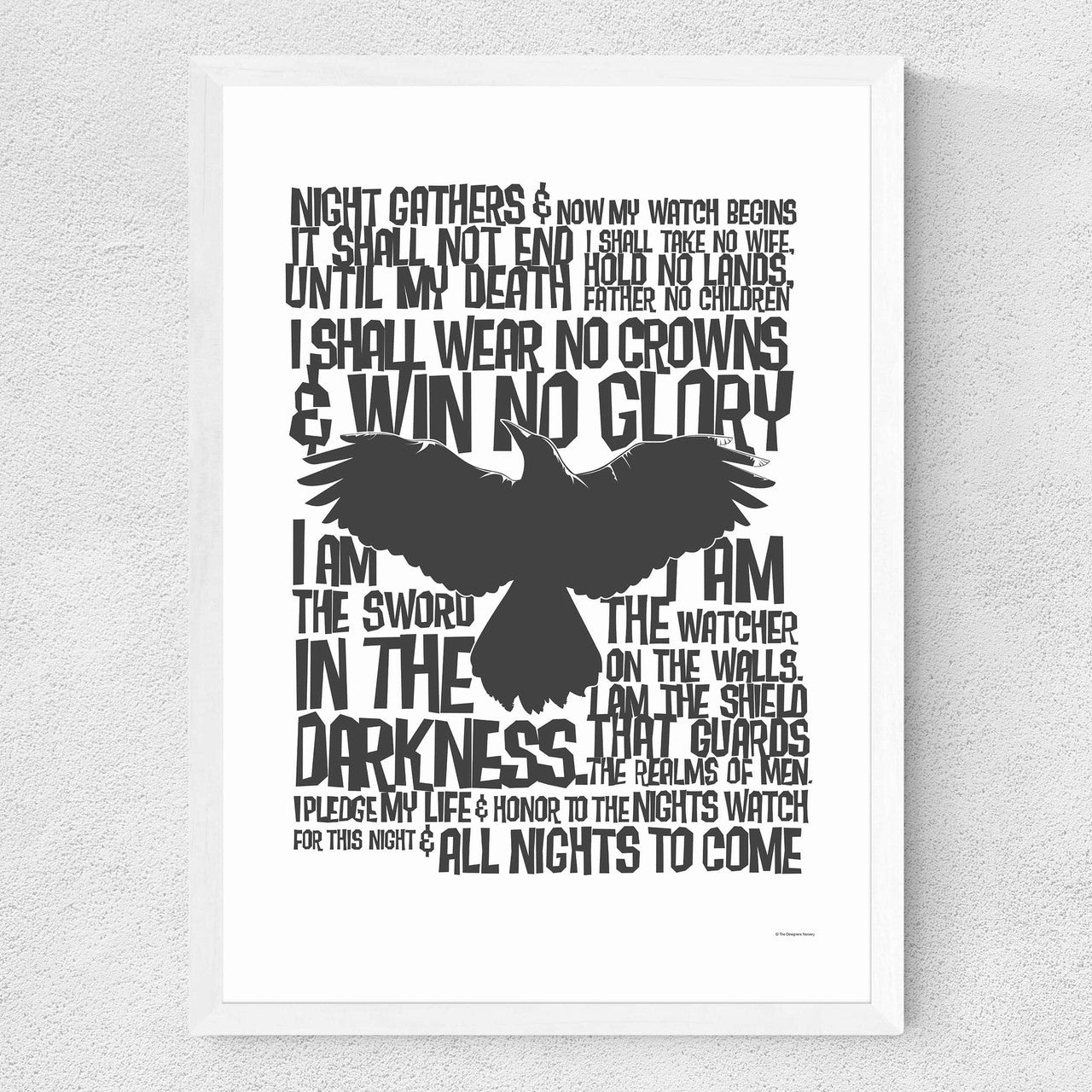 The Nights Watch Oath Print - Game of Thrones - INSIDE HOUSE