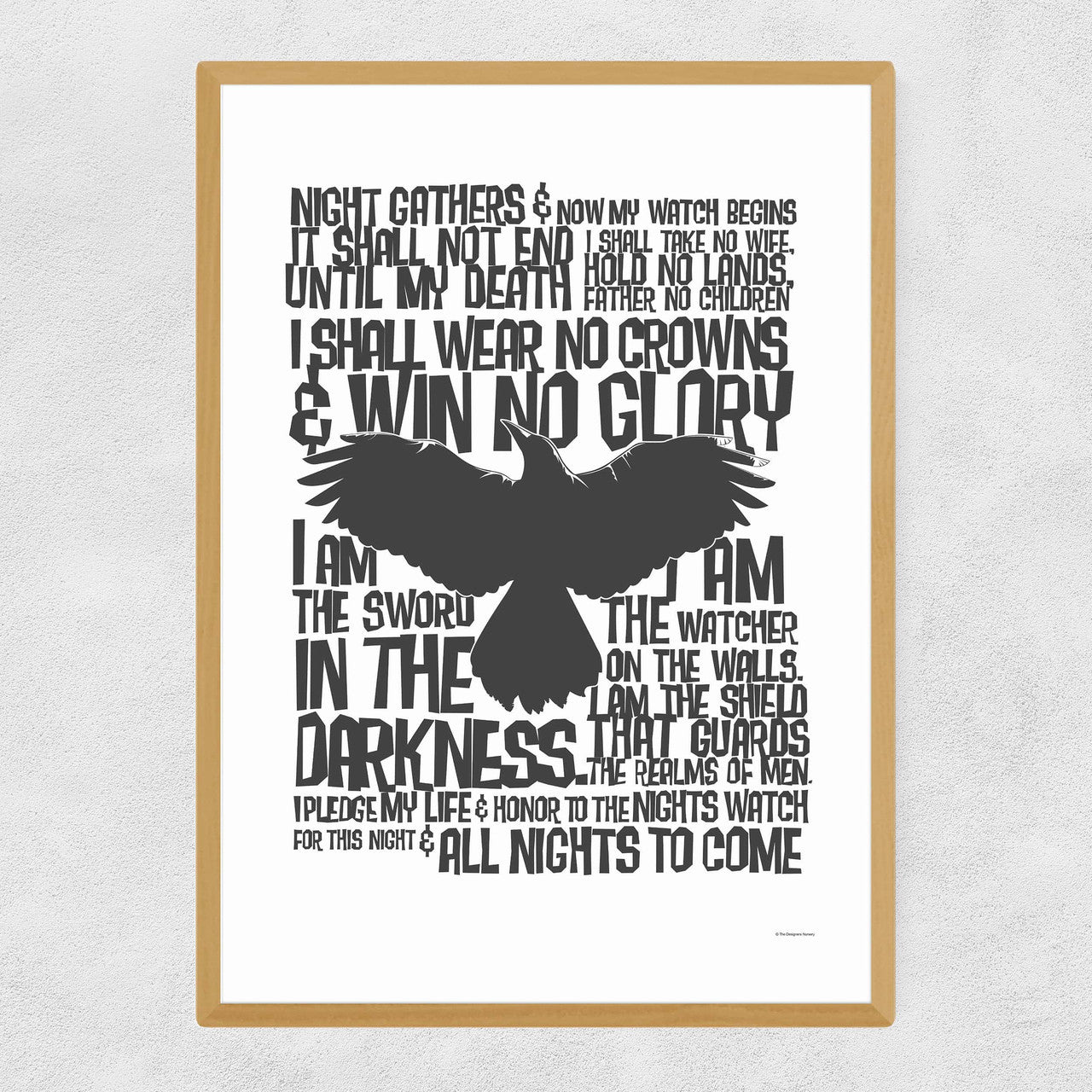 The Nights Watch Oath Print - Game of Thrones - INSIDE HOUSE