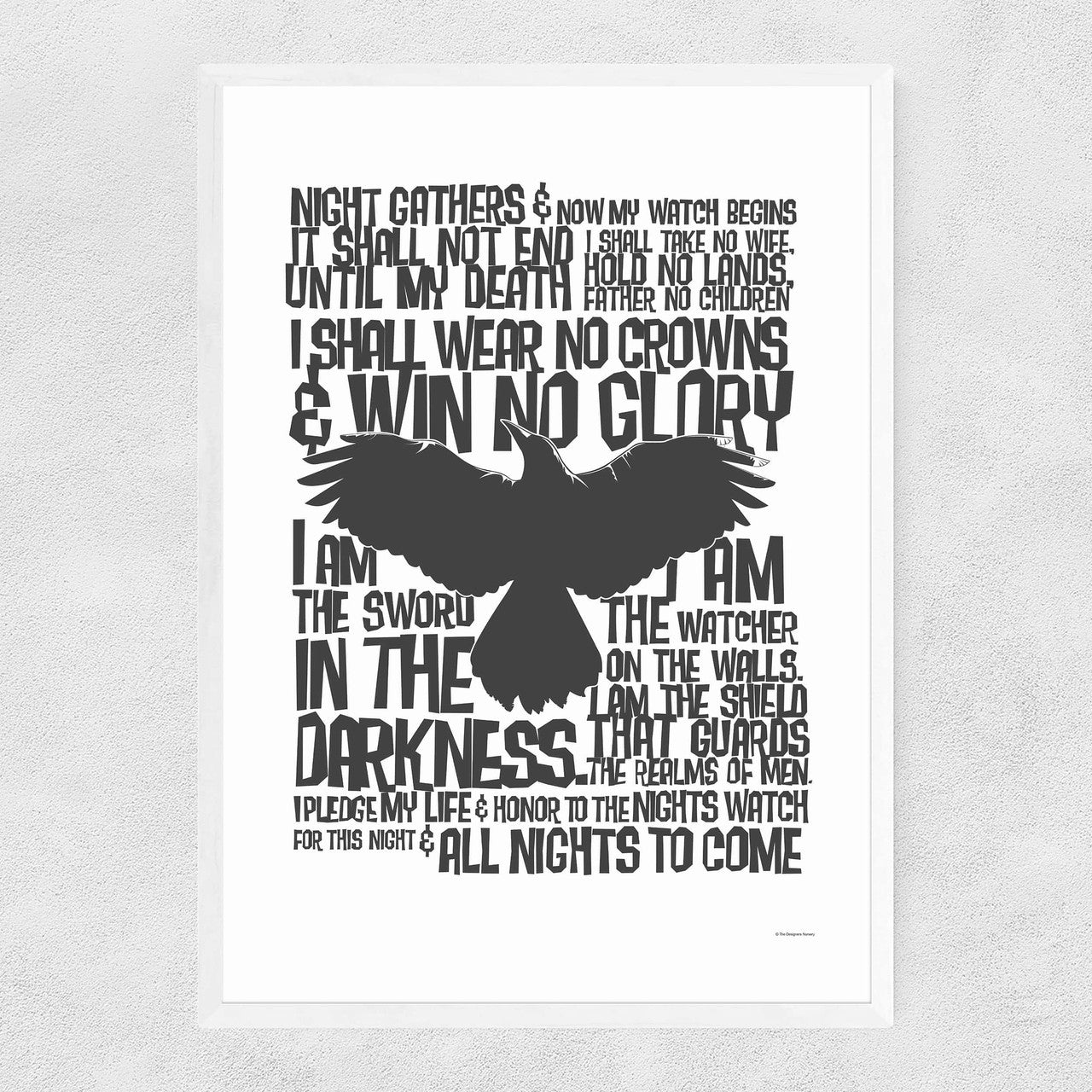 The Nights Watch Oath Print - Game of Thrones - INSIDE HOUSE