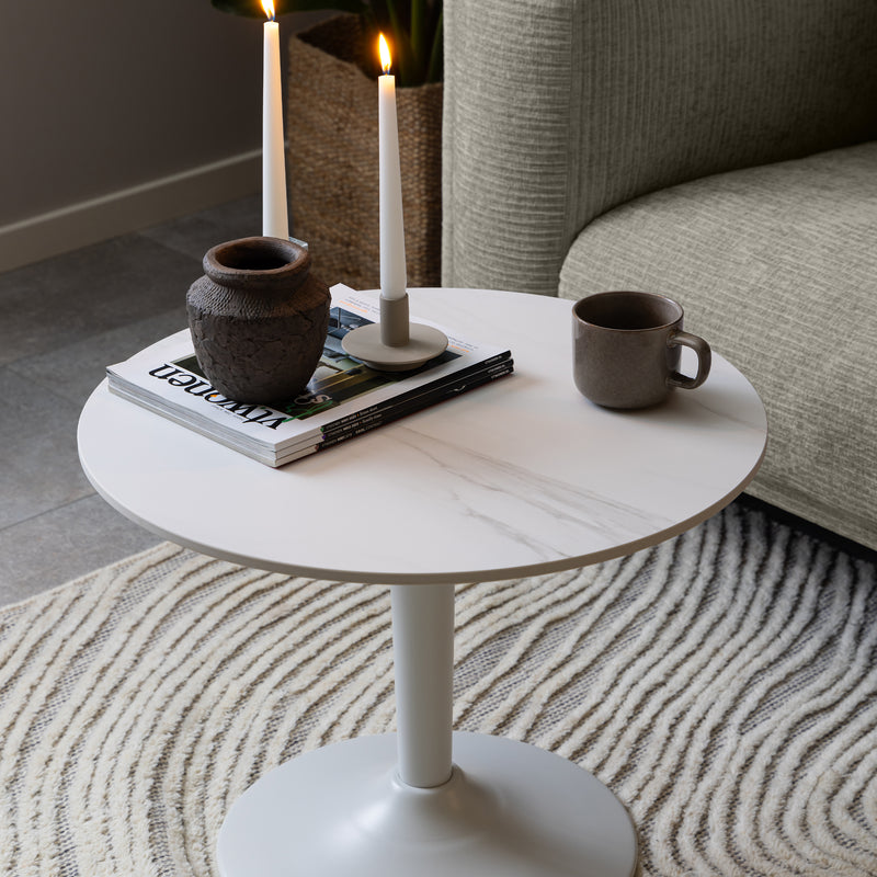 Opus Coffee Table in White Marble Look