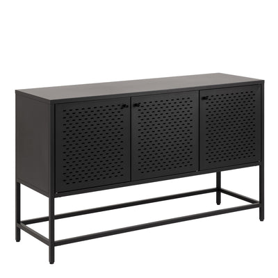 Midnight 3 Door Raised Sideboard in Matt Black