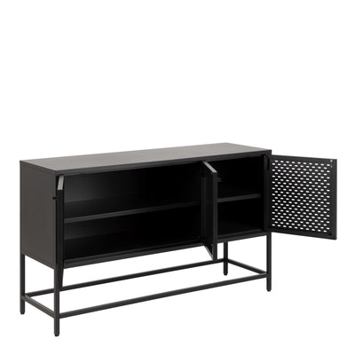 Midnight 3 Door Raised Sideboard in Matt Black