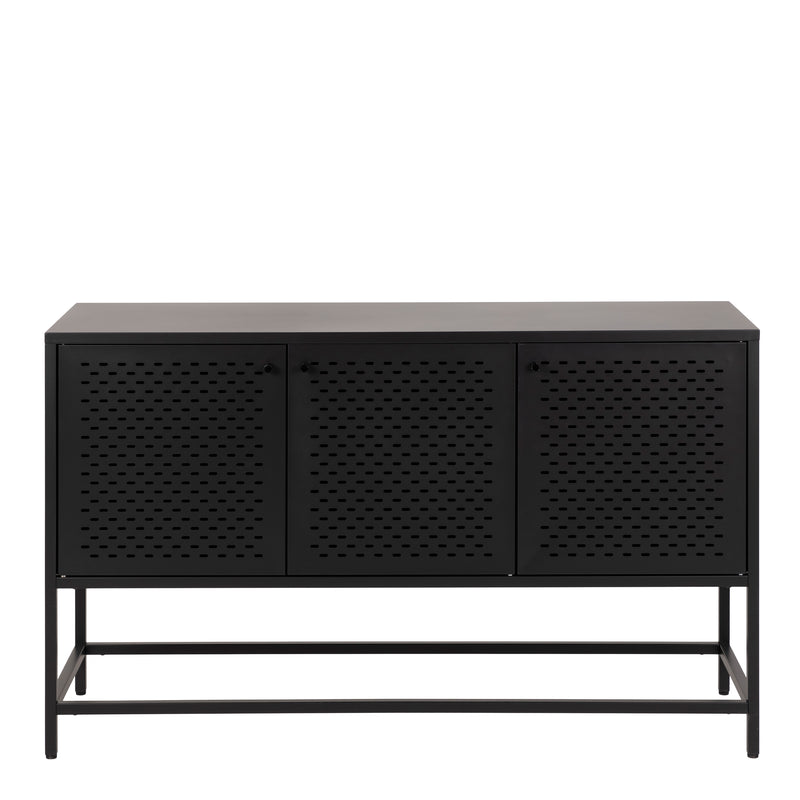 Midnight 3 Door Raised Sideboard in Matt Black