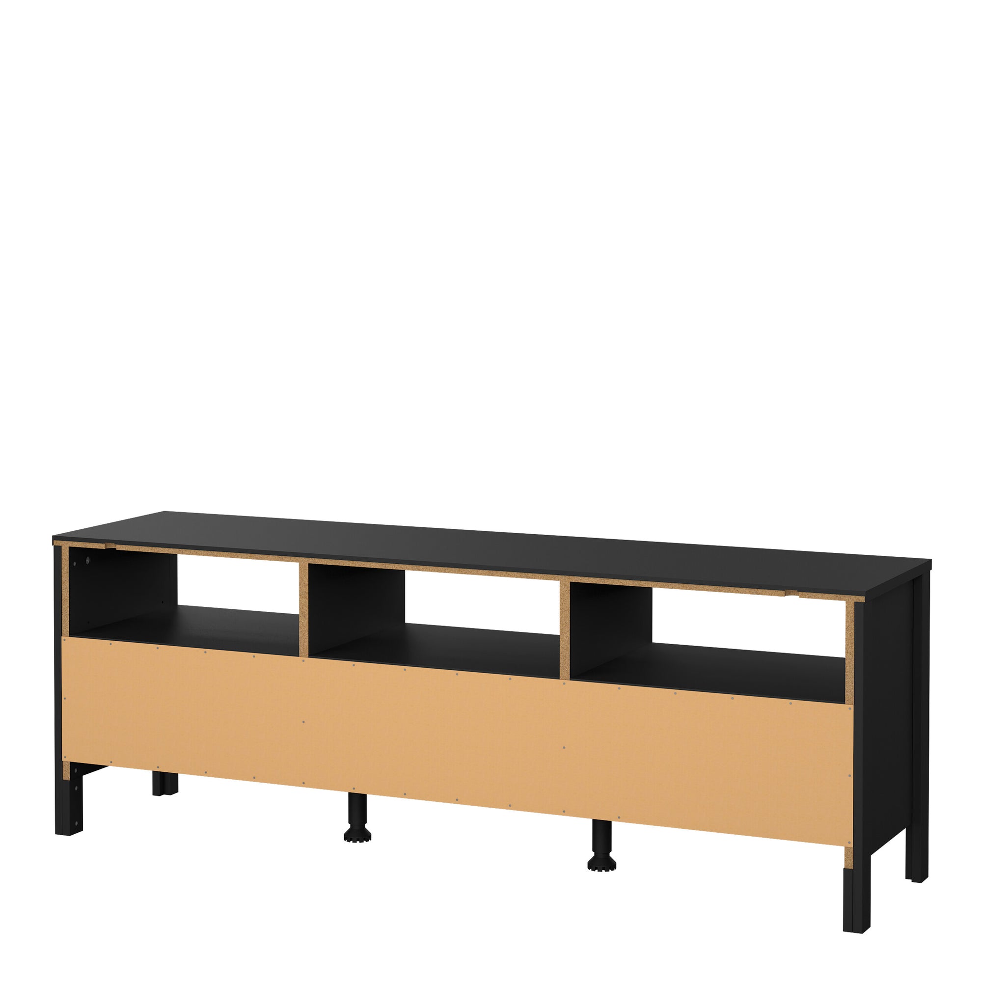 Barcelona TV Unit 3 Drawers in Matt Black - INSIDE HOUSE