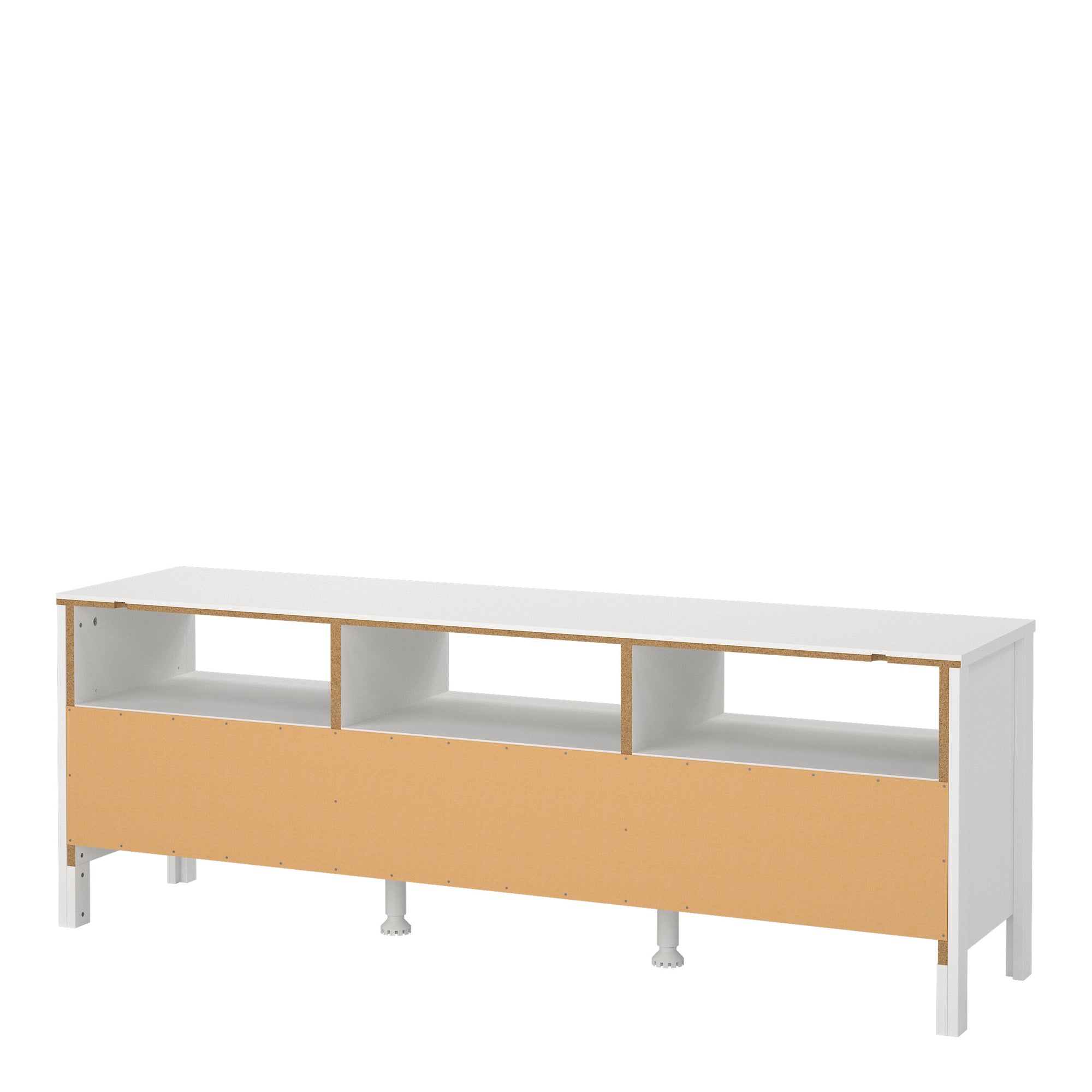 Barcelona TV Unit 3 Drawers in White - INSIDE HOUSE