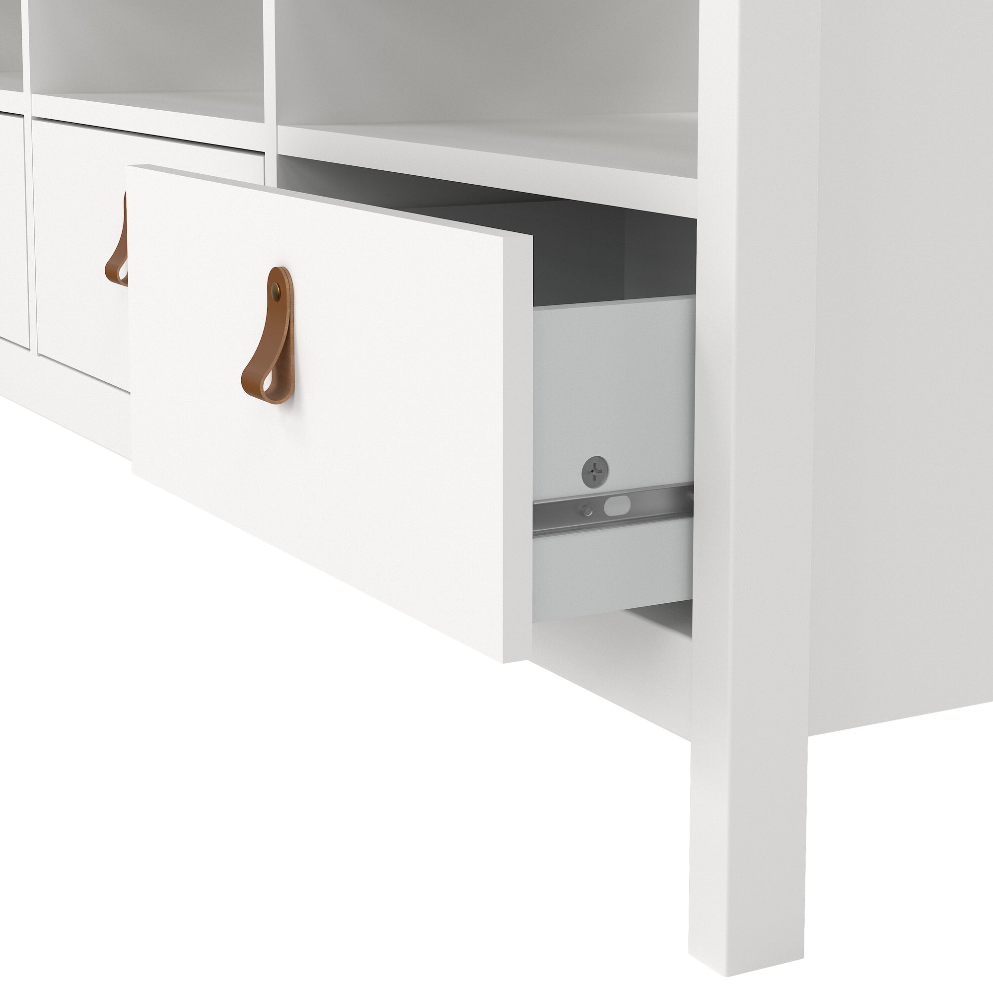 Barcelona TV Unit 3 Drawers in White - INSIDE HOUSE