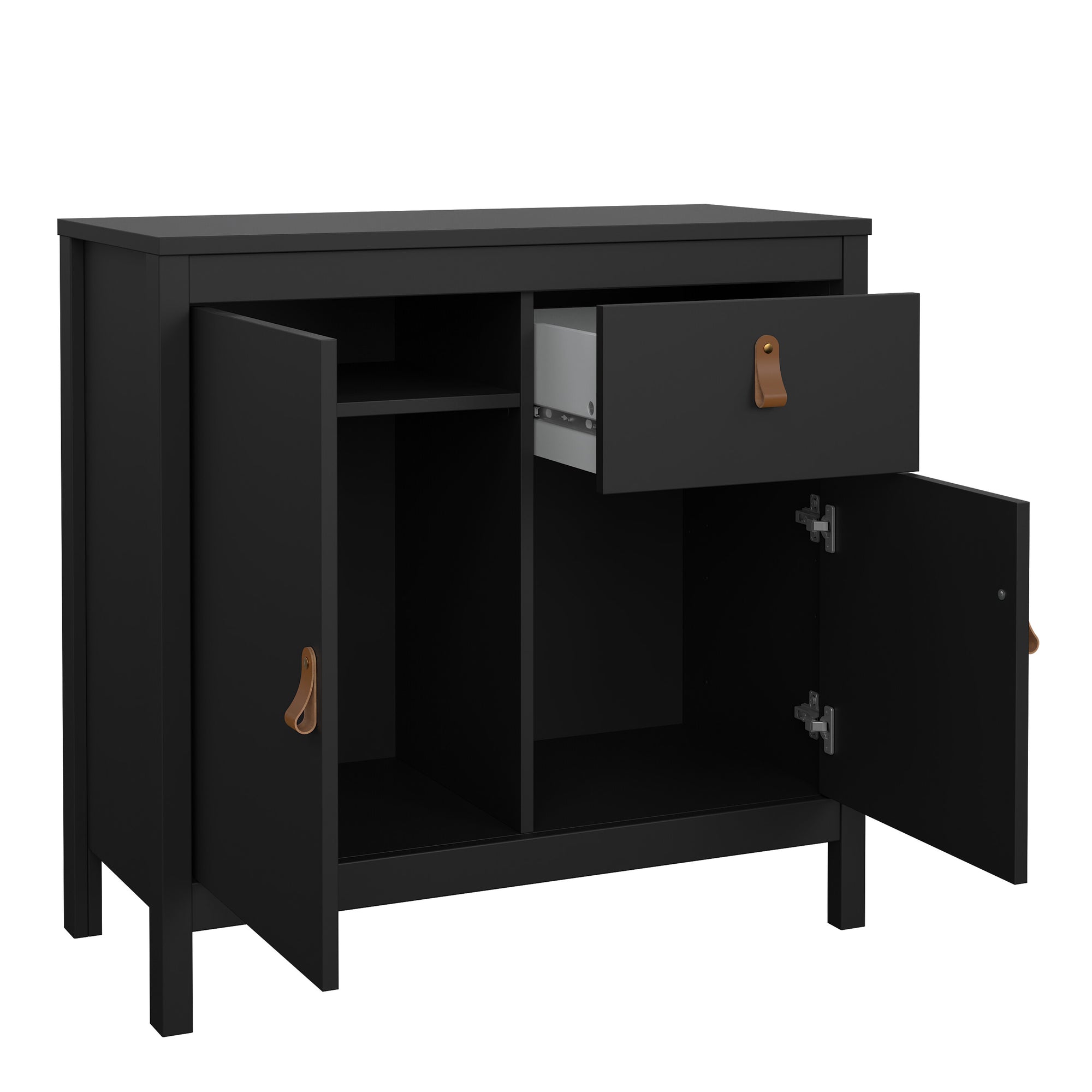 Barcelona Sideboard 2 Doors 1 Drawer in Matt Black - INSIDE HOUSE