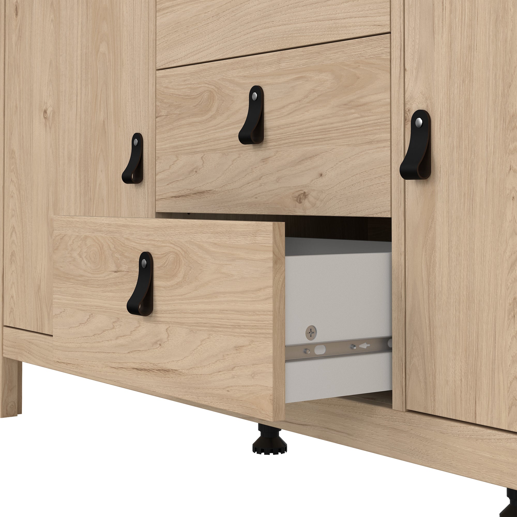 Barcelona Sideboard 2 Doors 3 Drawers in Jackson Hickory Oak - INSIDE HOUSE