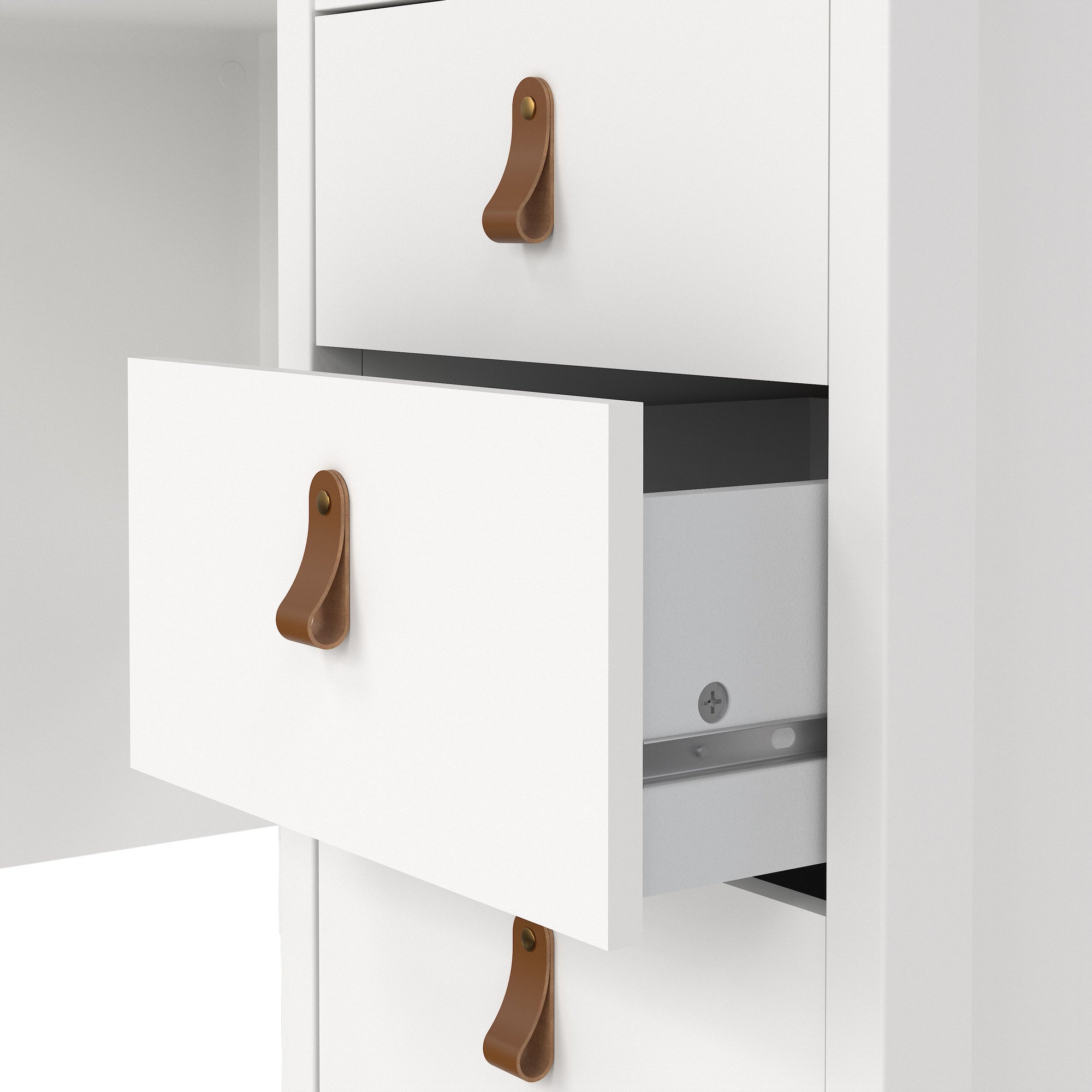 Barcelona Desk 3 Drawers in White - INSIDE HOUSE