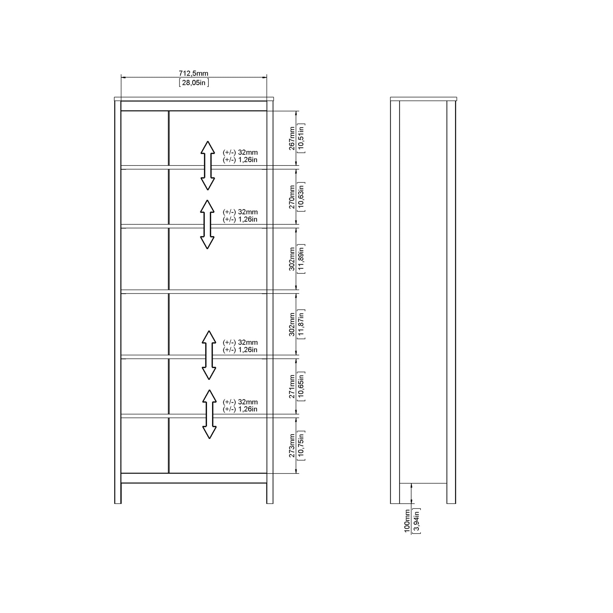 Barcelona Bookcase in Jackson Hickory Oak - INSIDE HOUSE