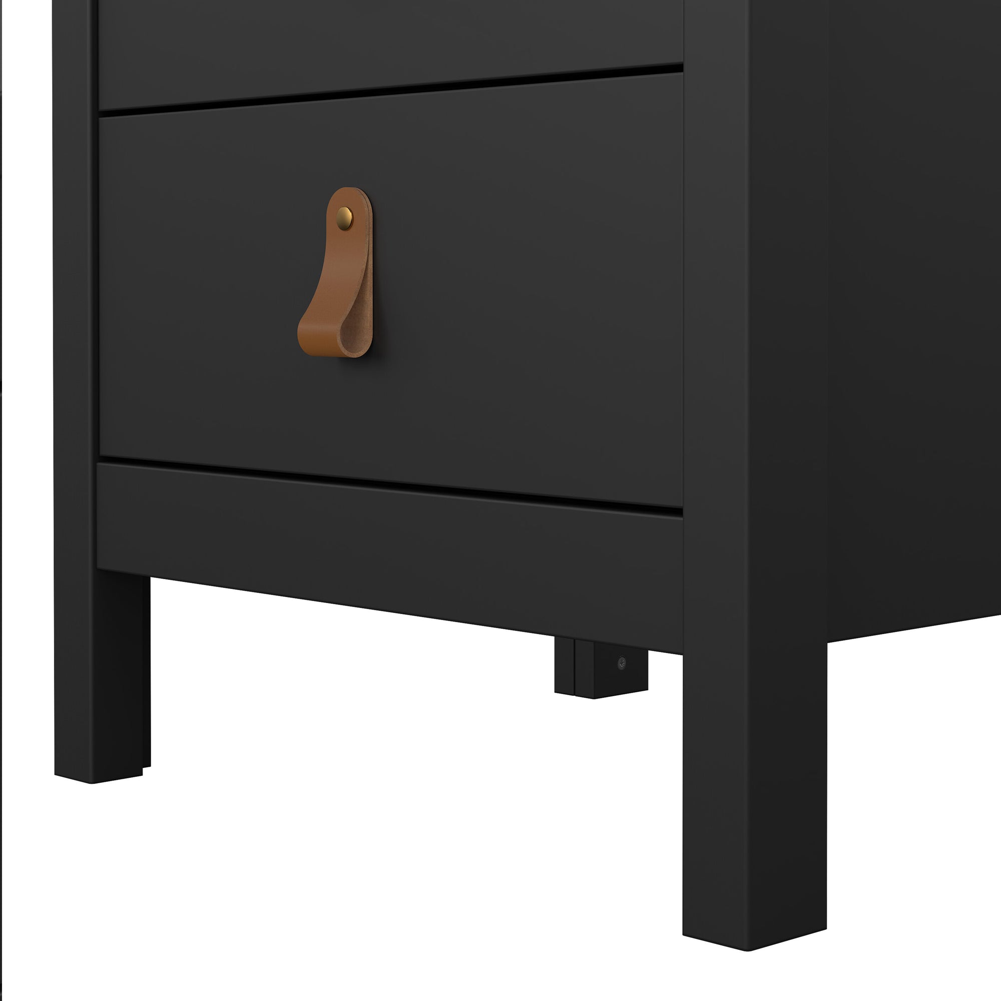 Barcelona Bedside Table 3 Drawers in Matt Black - INSIDE HOUSE