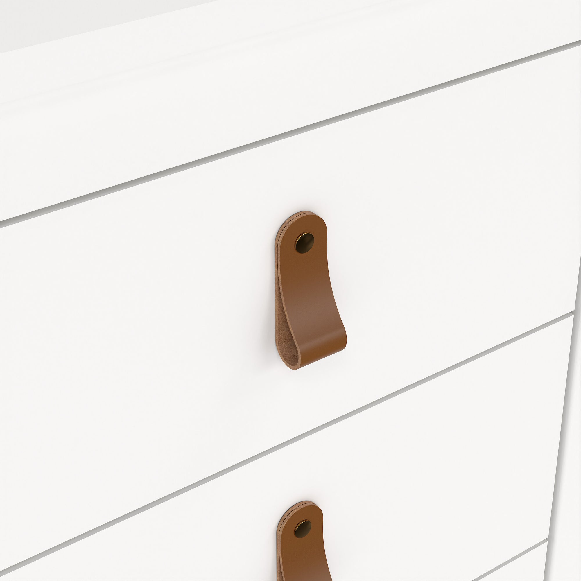 Barcelona Bedside Table 3 Drawers in White - INSIDE HOUSE