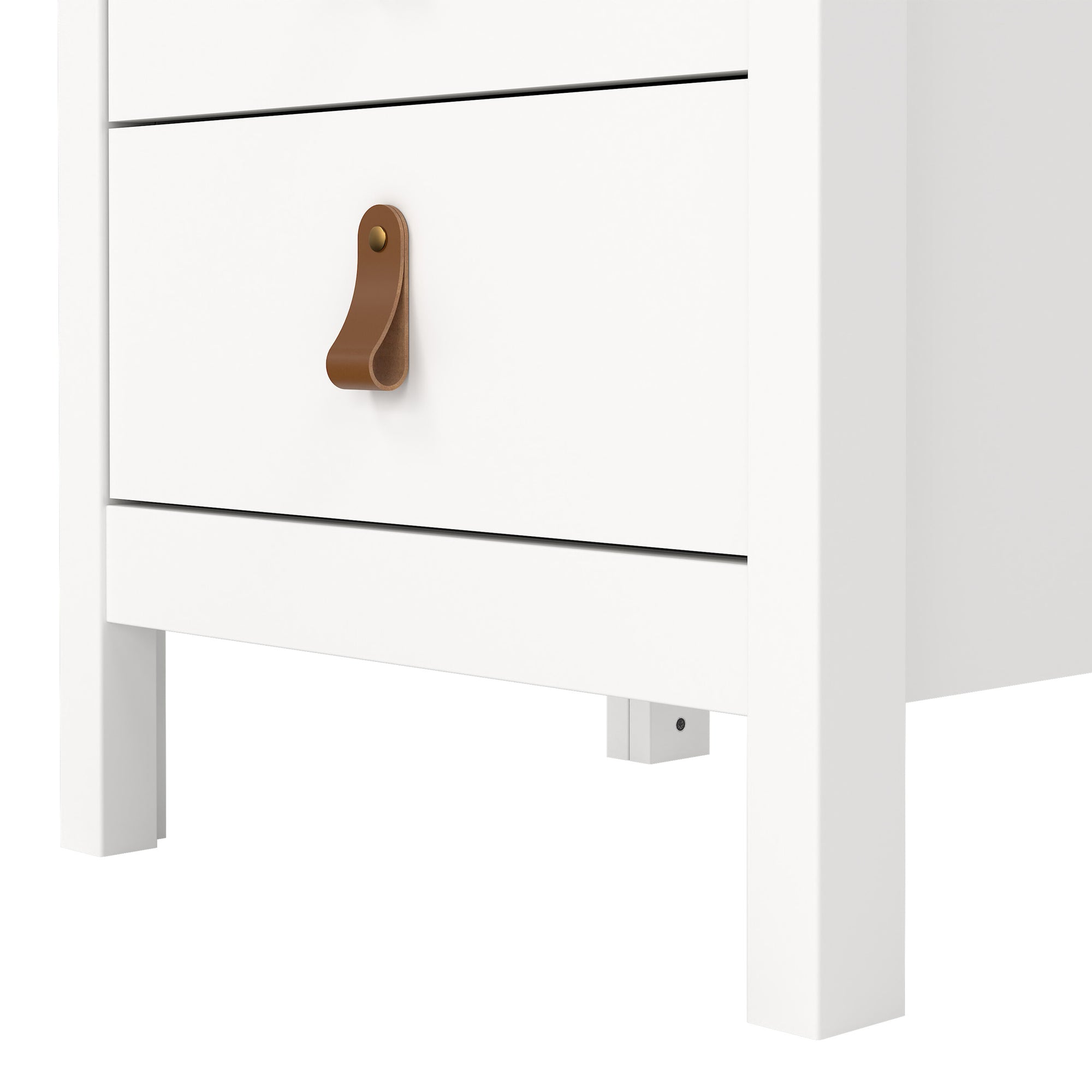 Barcelona Bedside Table 3 Drawers in White - INSIDE HOUSE