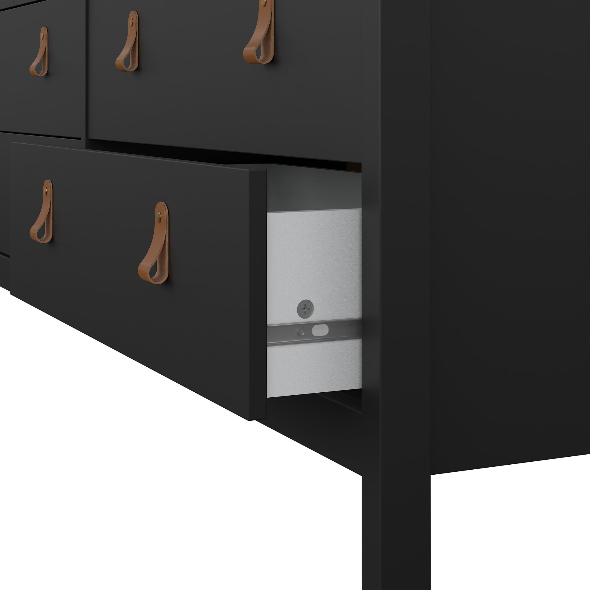 Barcelona Double Dresser 4+4 Drawers in Matt Black - INSIDE HOUSE