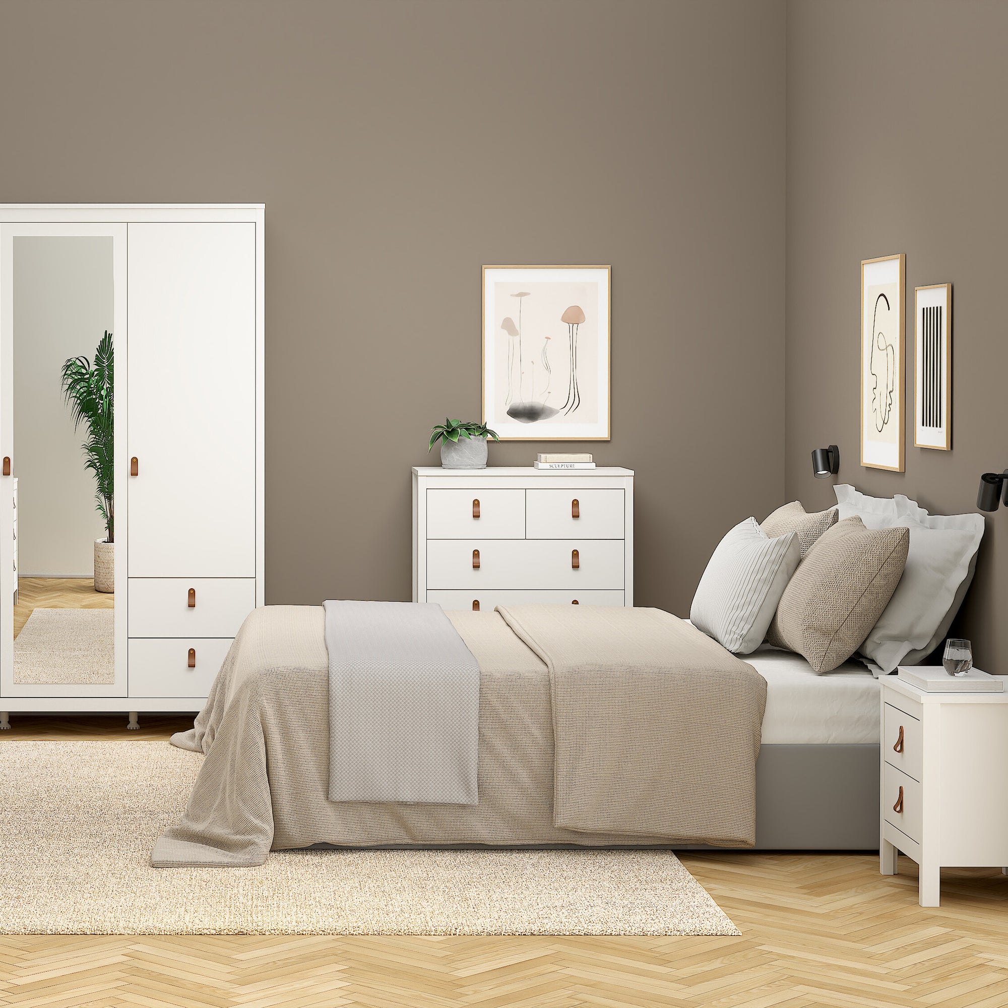 Barcelona Chest 3+2 Drawers in White - INSIDE HOUSE