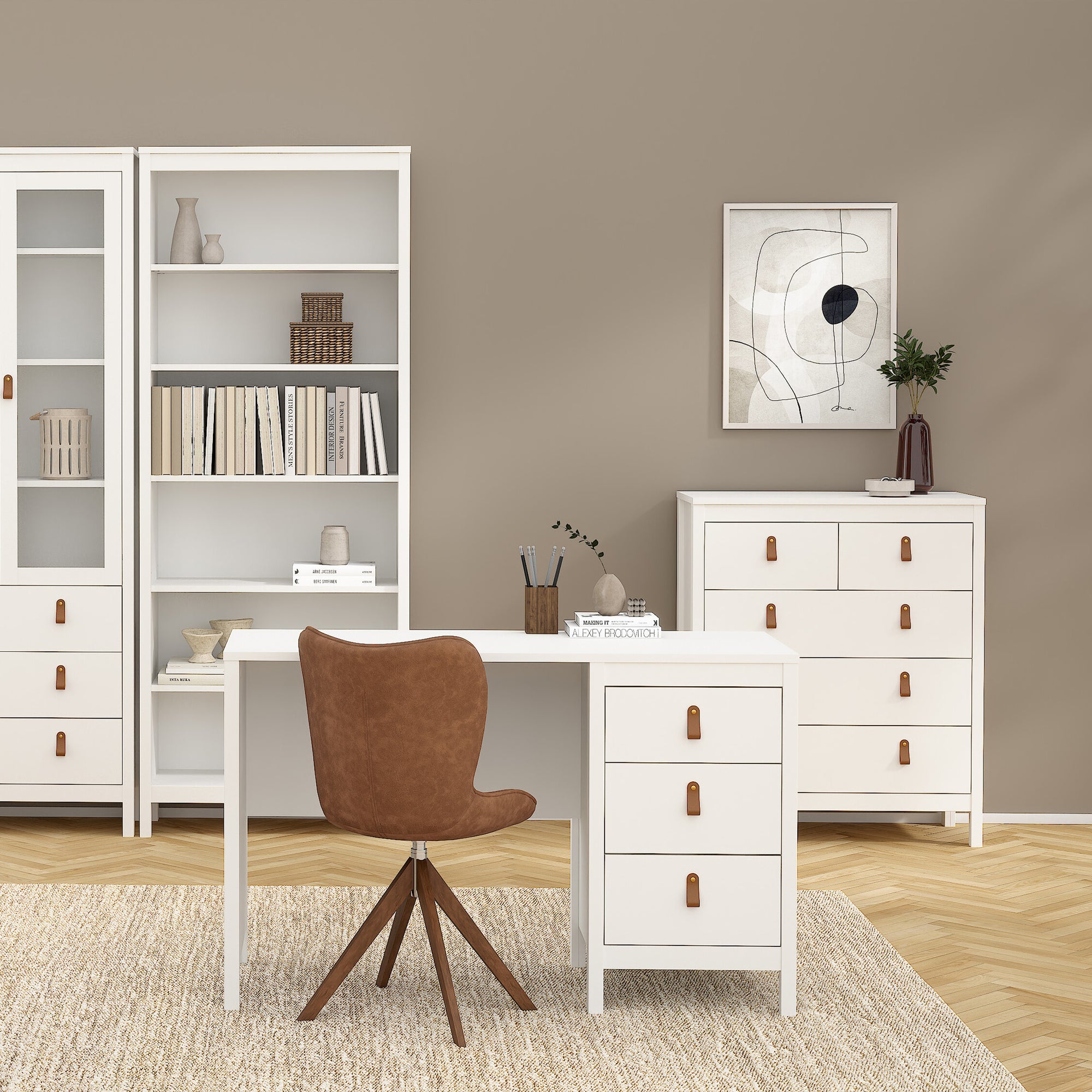 Barcelona Chest 3+2 Drawers in White - INSIDE HOUSE