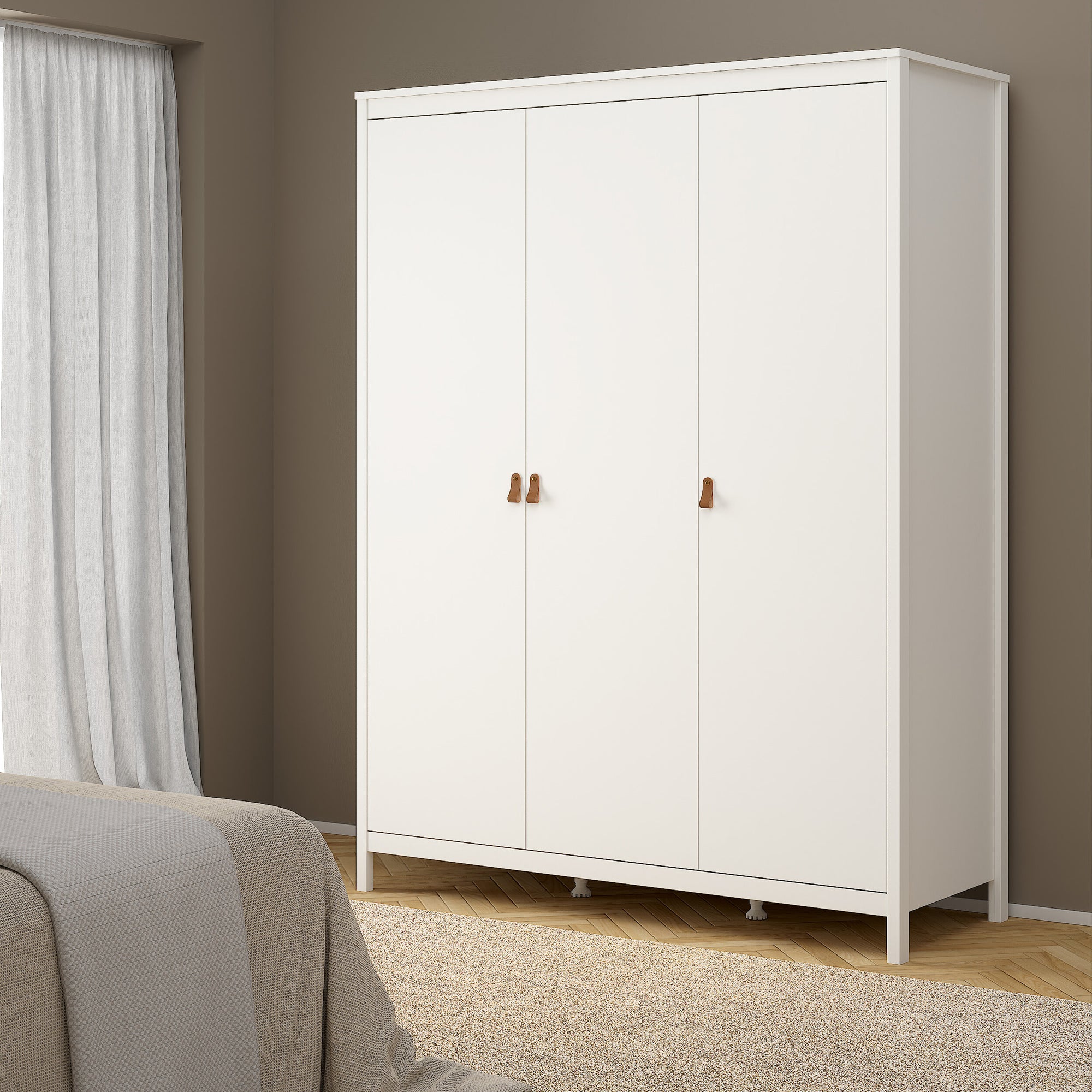 Barcelona Wardrobe with 3 Doors in White - INSIDE HOUSE