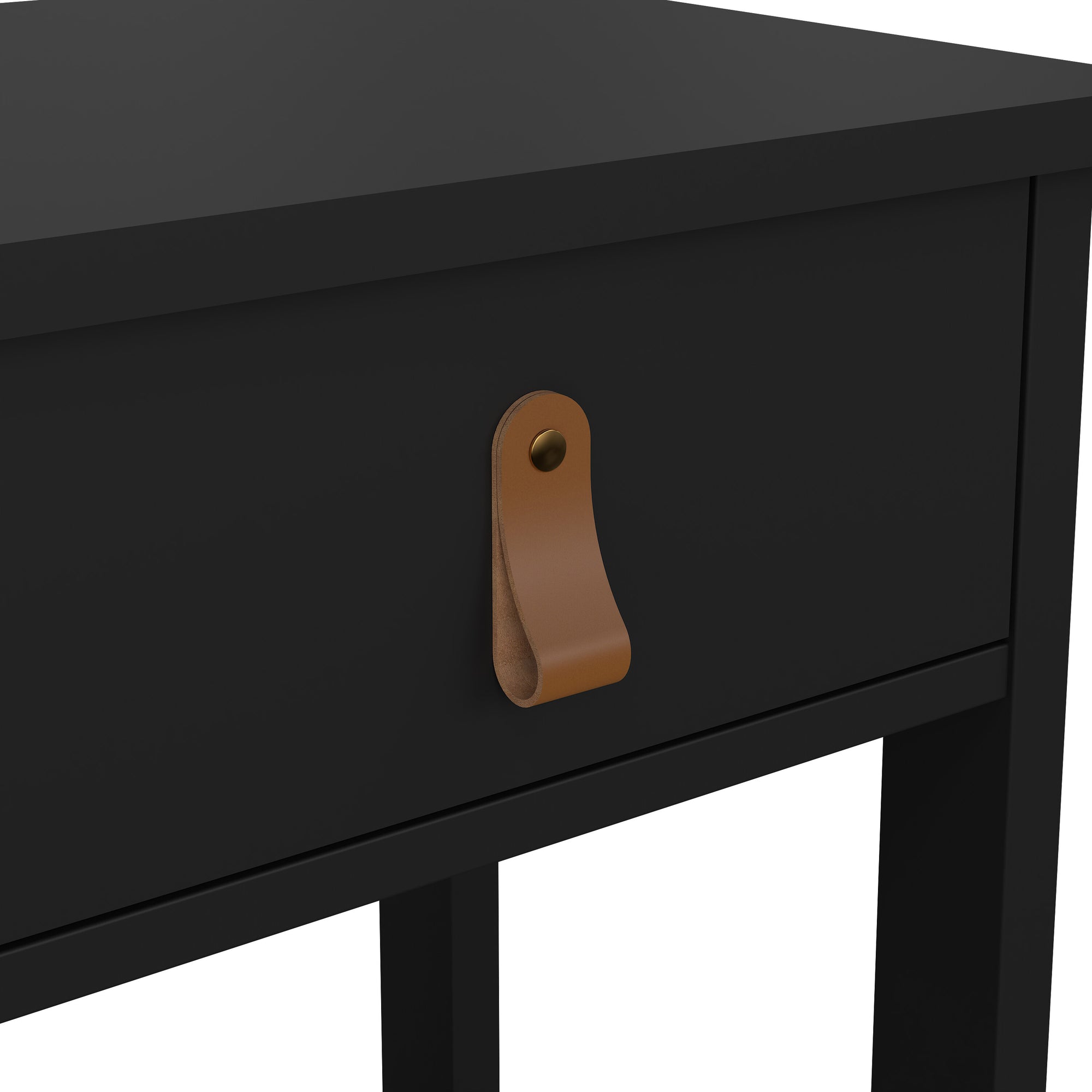 Barcelona Bedside Table with 1 Drawer in Matt Black - INSIDE HOUSE