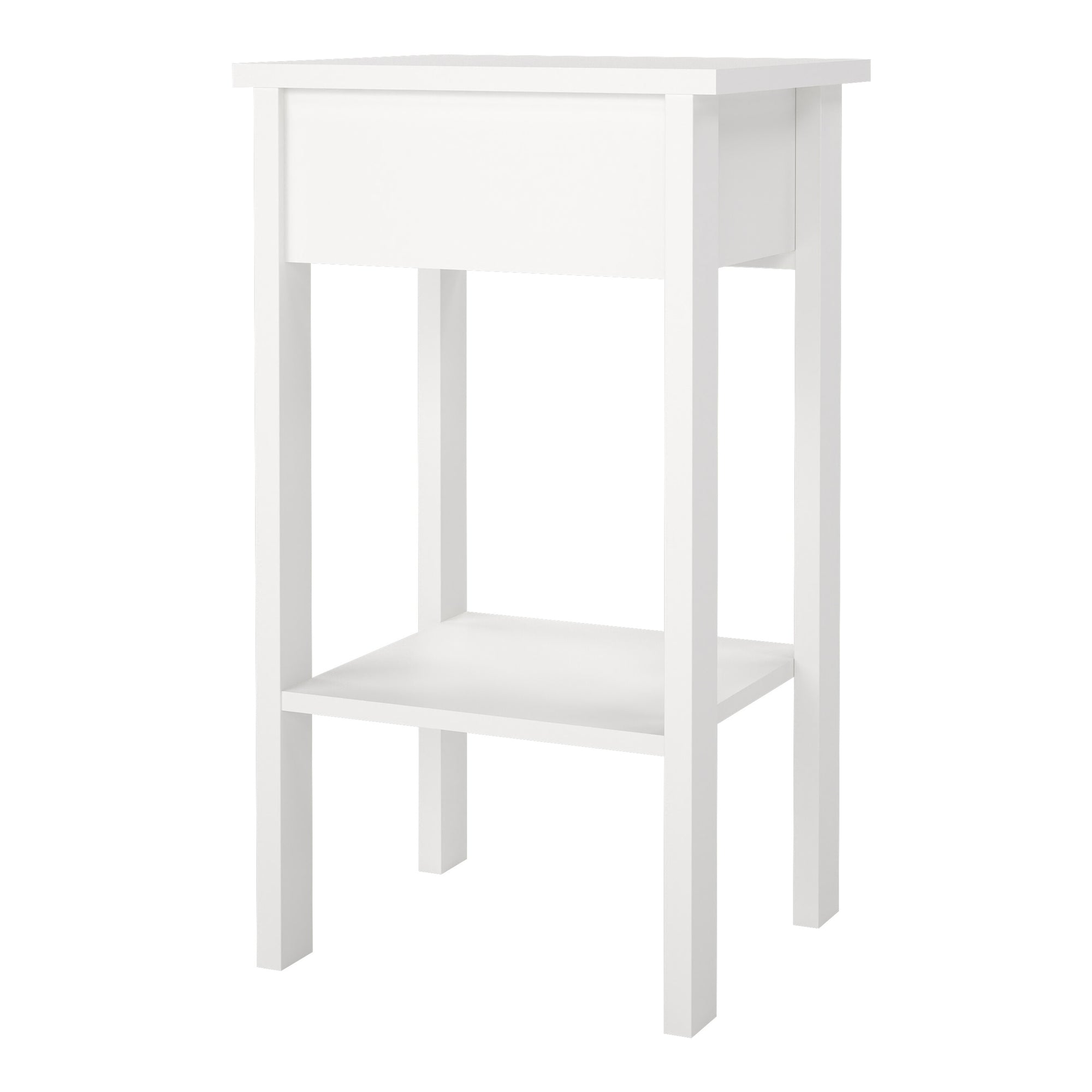 Barcelona Bedside Table with 1 Drawer in White - INSIDE HOUSE