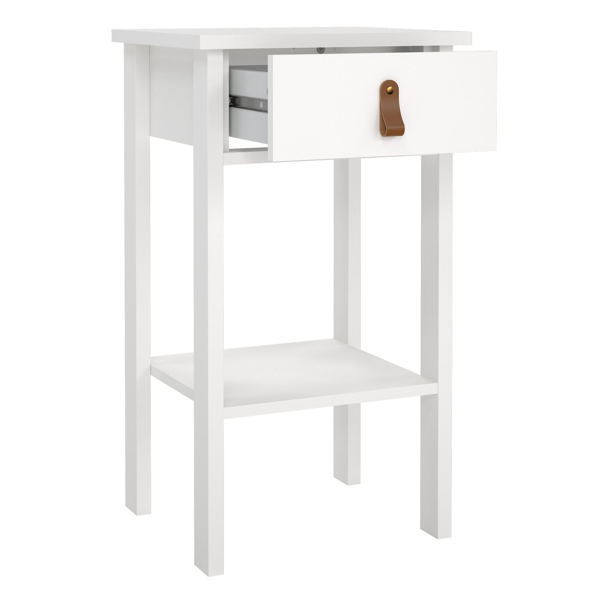 Barcelona Bedside Table with 1 Drawer in White - INSIDE HOUSE