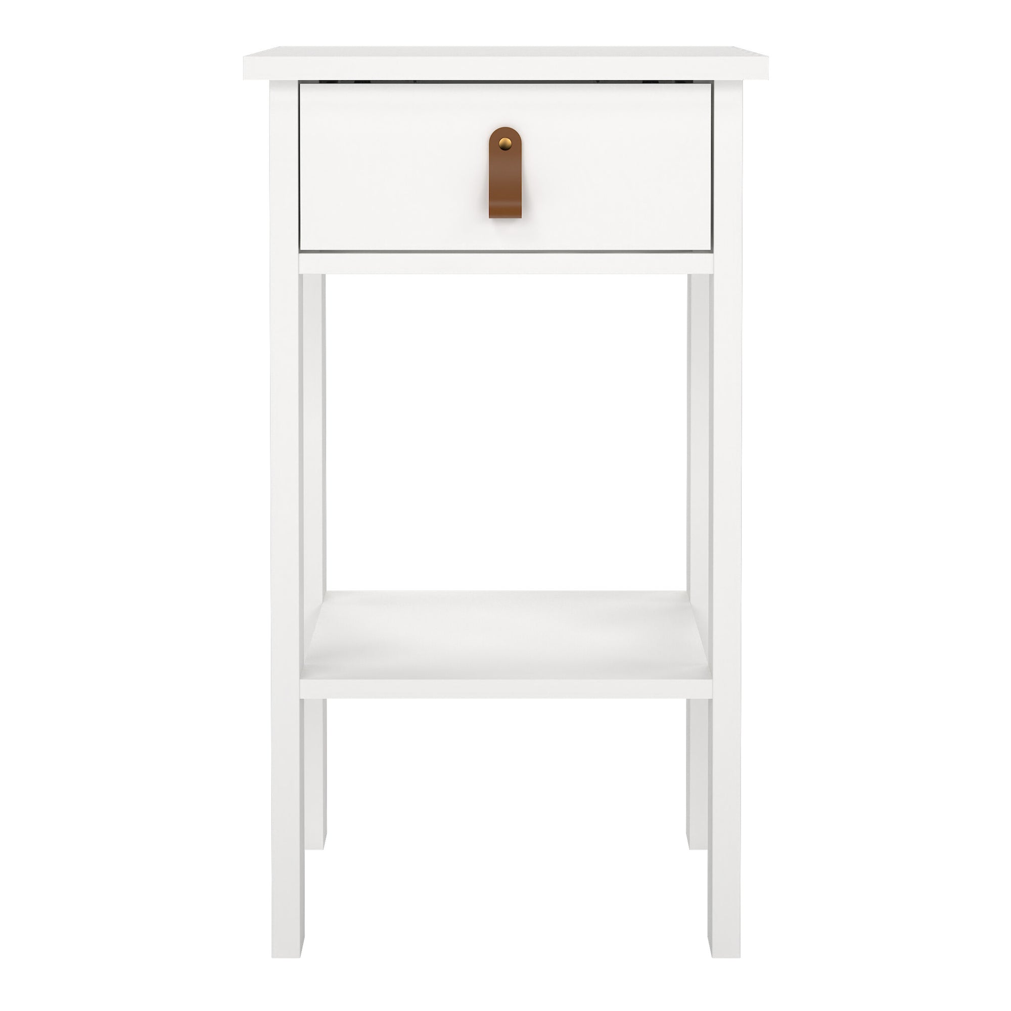 Barcelona Bedside Table with 1 Drawer in White - INSIDE HOUSE