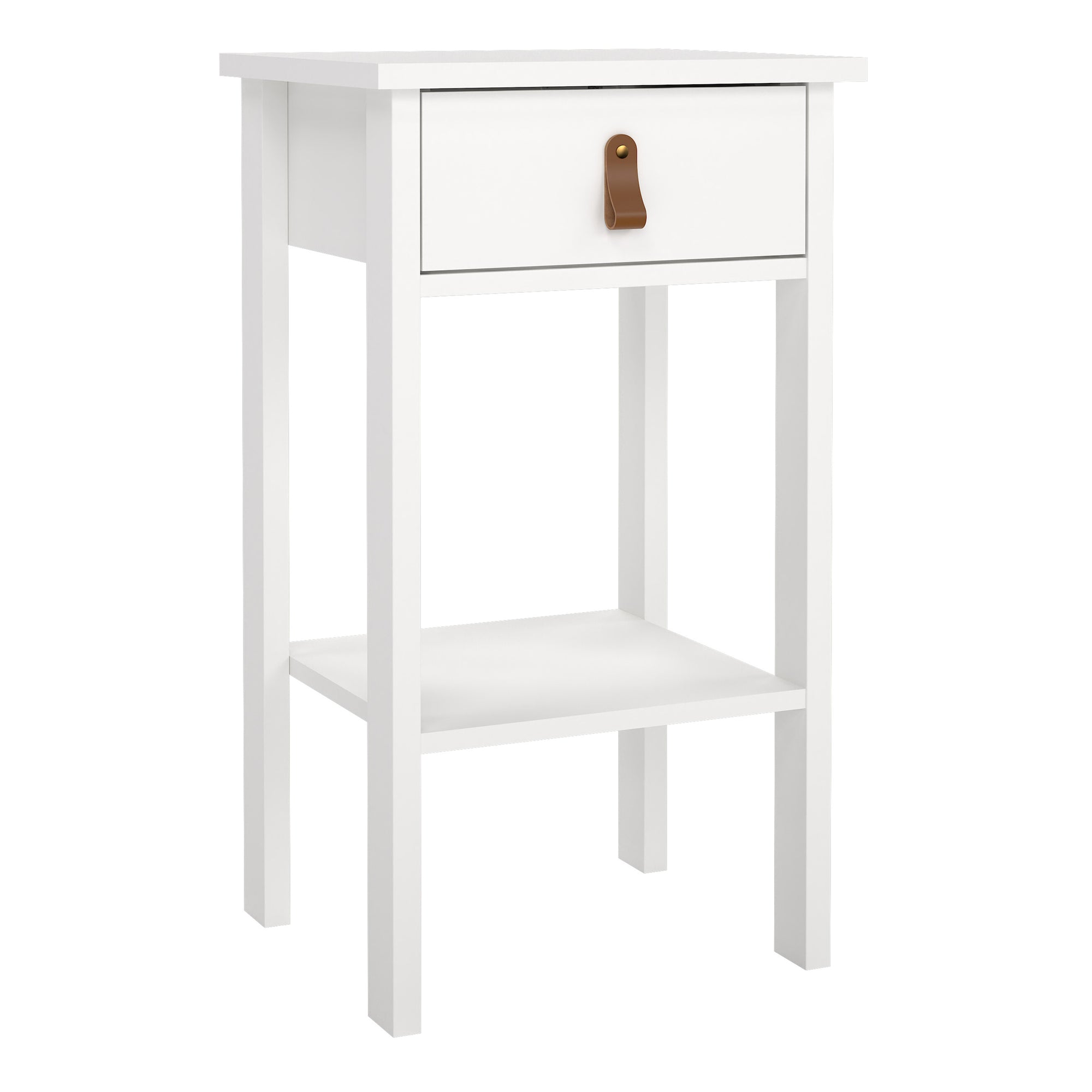 Barcelona Bedside Table with 1 Drawer in White - INSIDE HOUSE