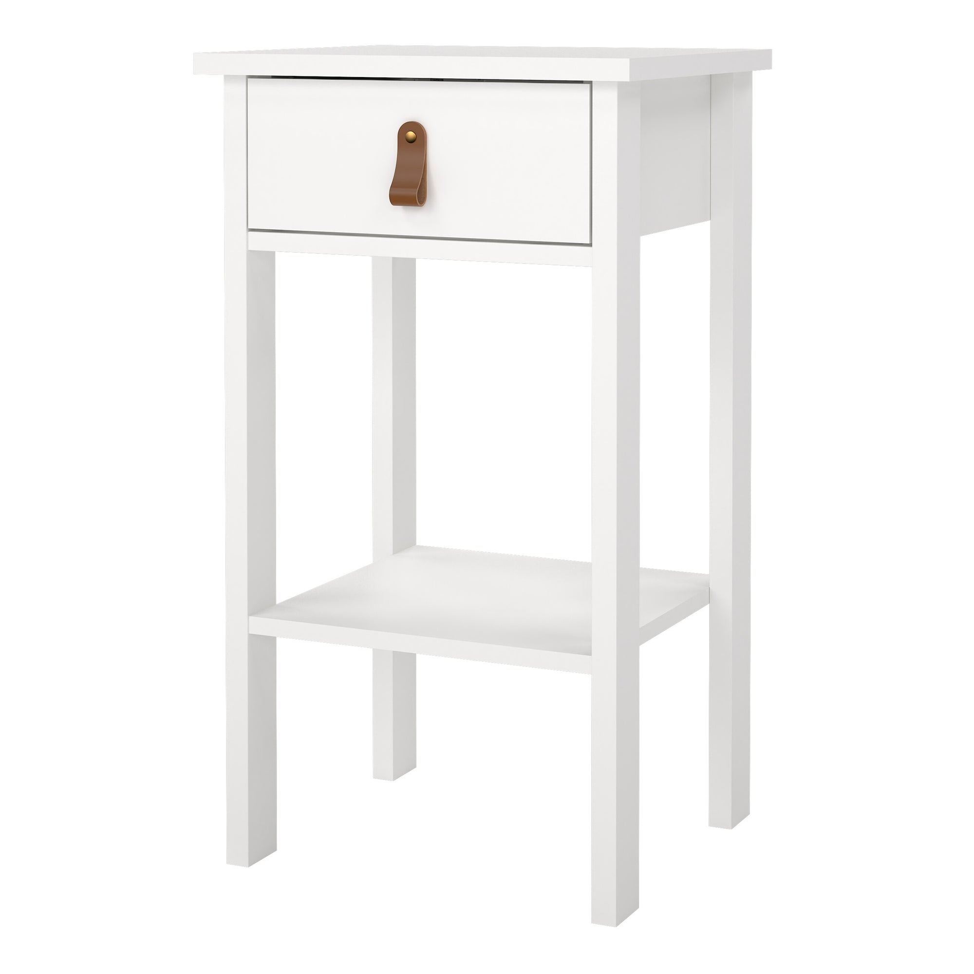 Barcelona Bedside Table with 1 Drawer in White - INSIDE HOUSE