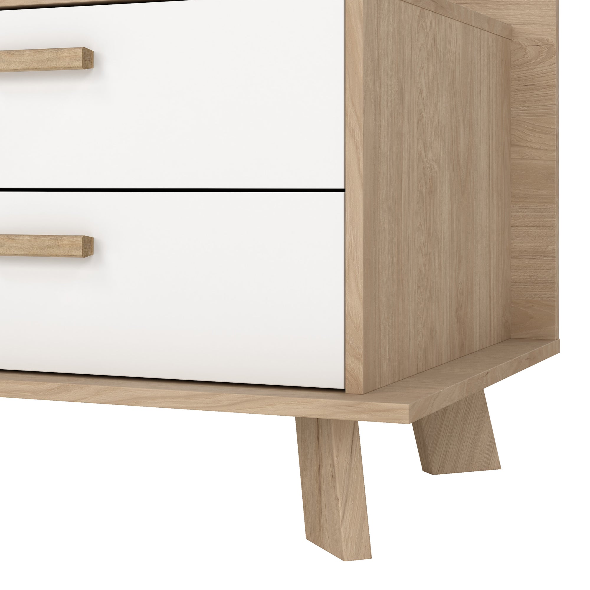 Simpson TV-unit with 1 Door + 2 Drawers in Jackson Hickory and White - INSIDE HOUSE