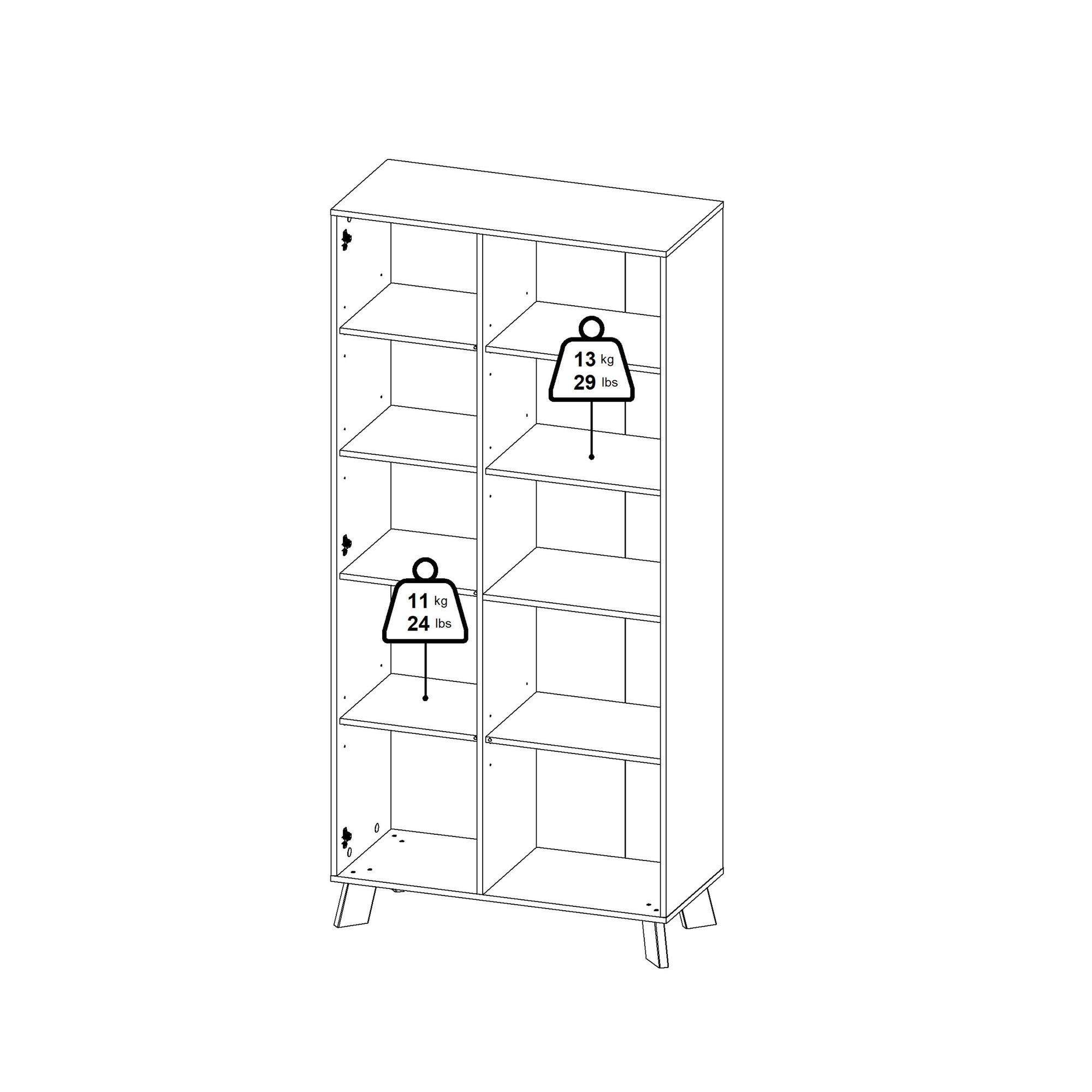 Simpson China Cabinet 2 Doors in Jackson Hickory and White - INSIDE HOUSE