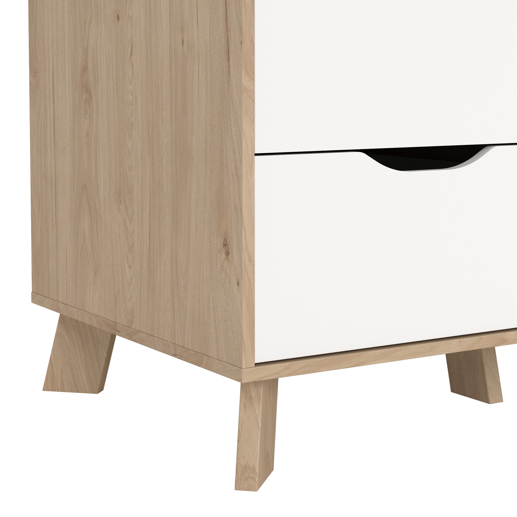 Simpson Wardrobe 3 Doors and 2 Drawers with Mirror in Jackson Hickory and White - INSIDE HOUSE