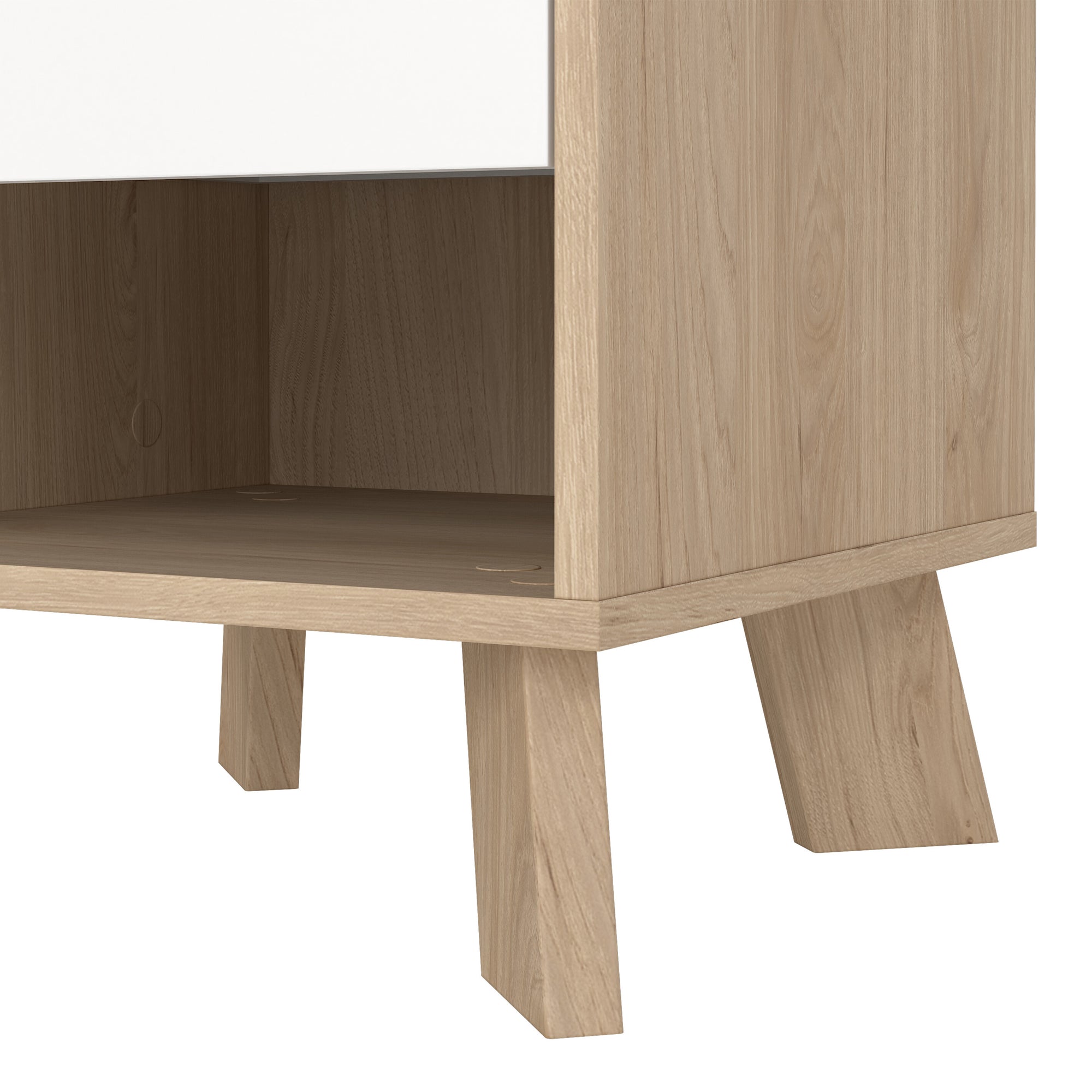 Simpson Nightstand 1 Drawer in Jackson Hickory and White - INSIDE HOUSE